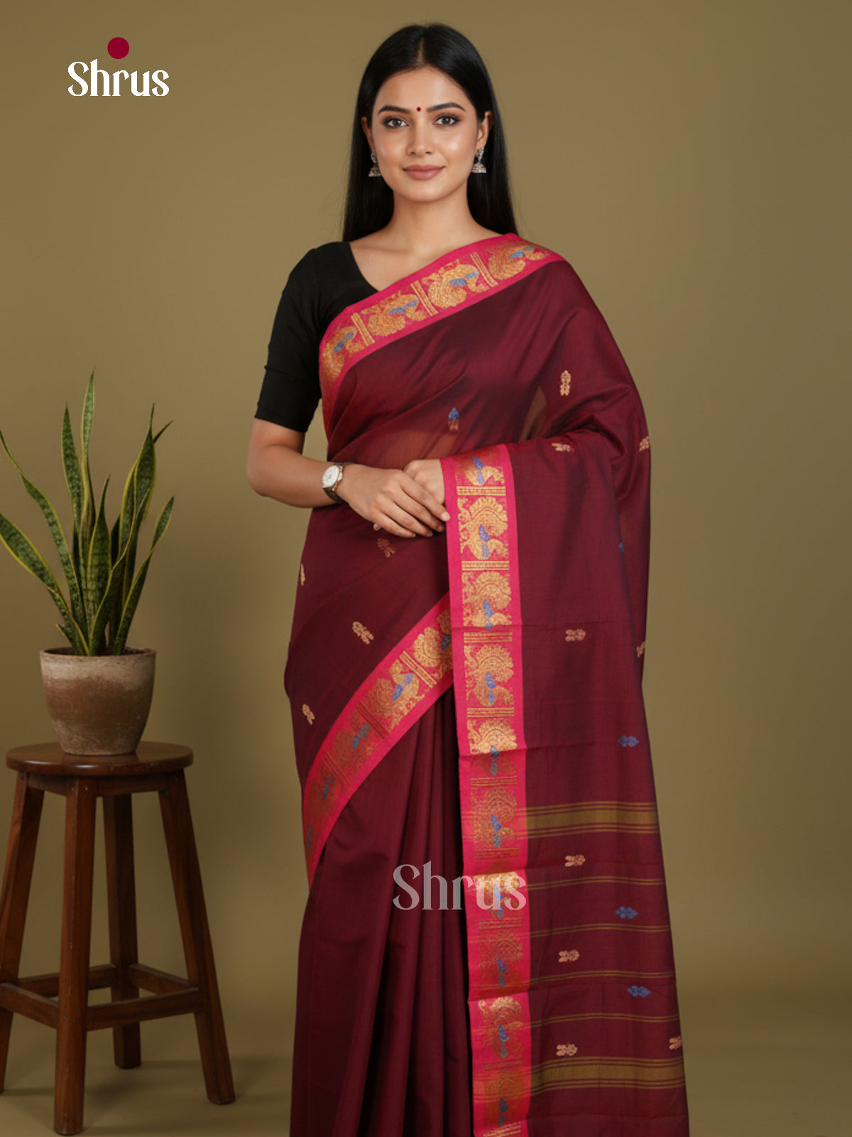 DLS06007 - Chettinad Mix Cotton-Without Blouse Saree