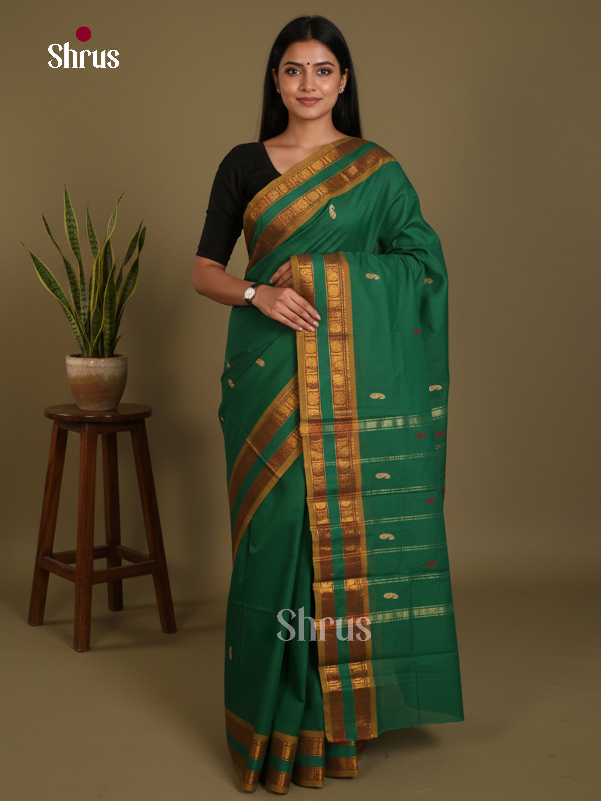 Green - Chettinad Mix Cotton-Without Blouse Saree- DLS06021 - Shop on Shrus.com