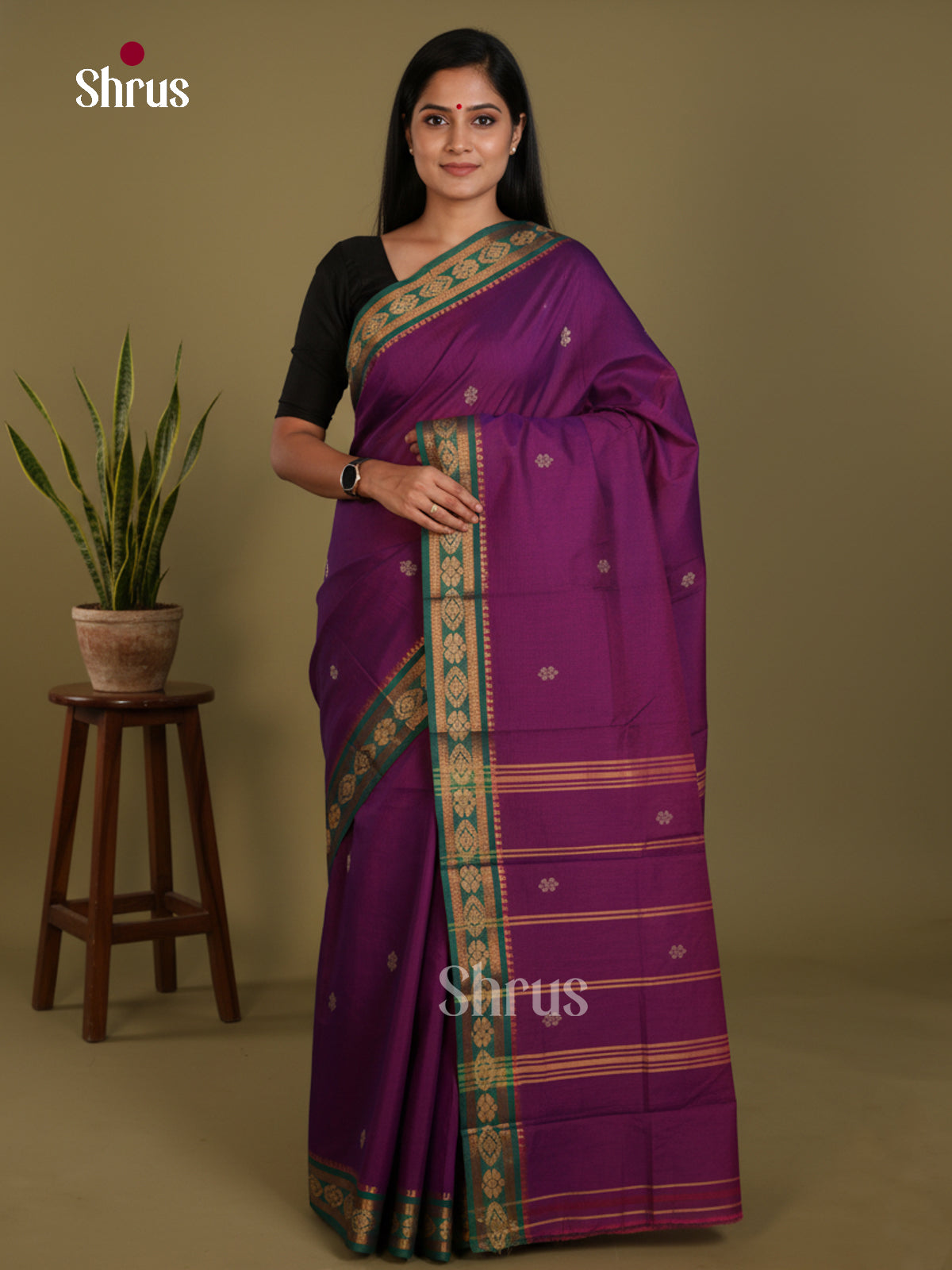 Vadamalli & Green - Chettinad Mix Cotton-Without Blouse Saree- DLS06032 - Shop on Shrus.com