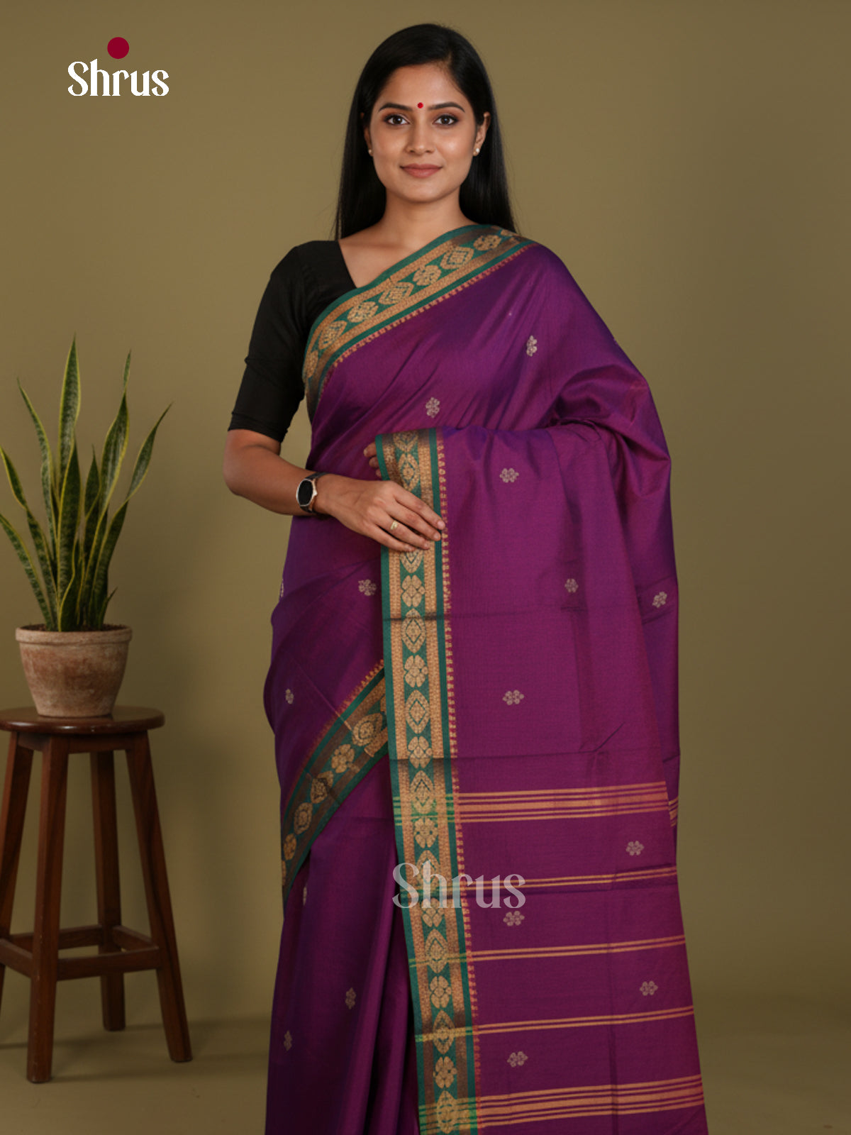 Vadamalli & Green - Chettinad Mix Cotton-Without Blouse Saree- DLS06032 - Shop on Shrus.com