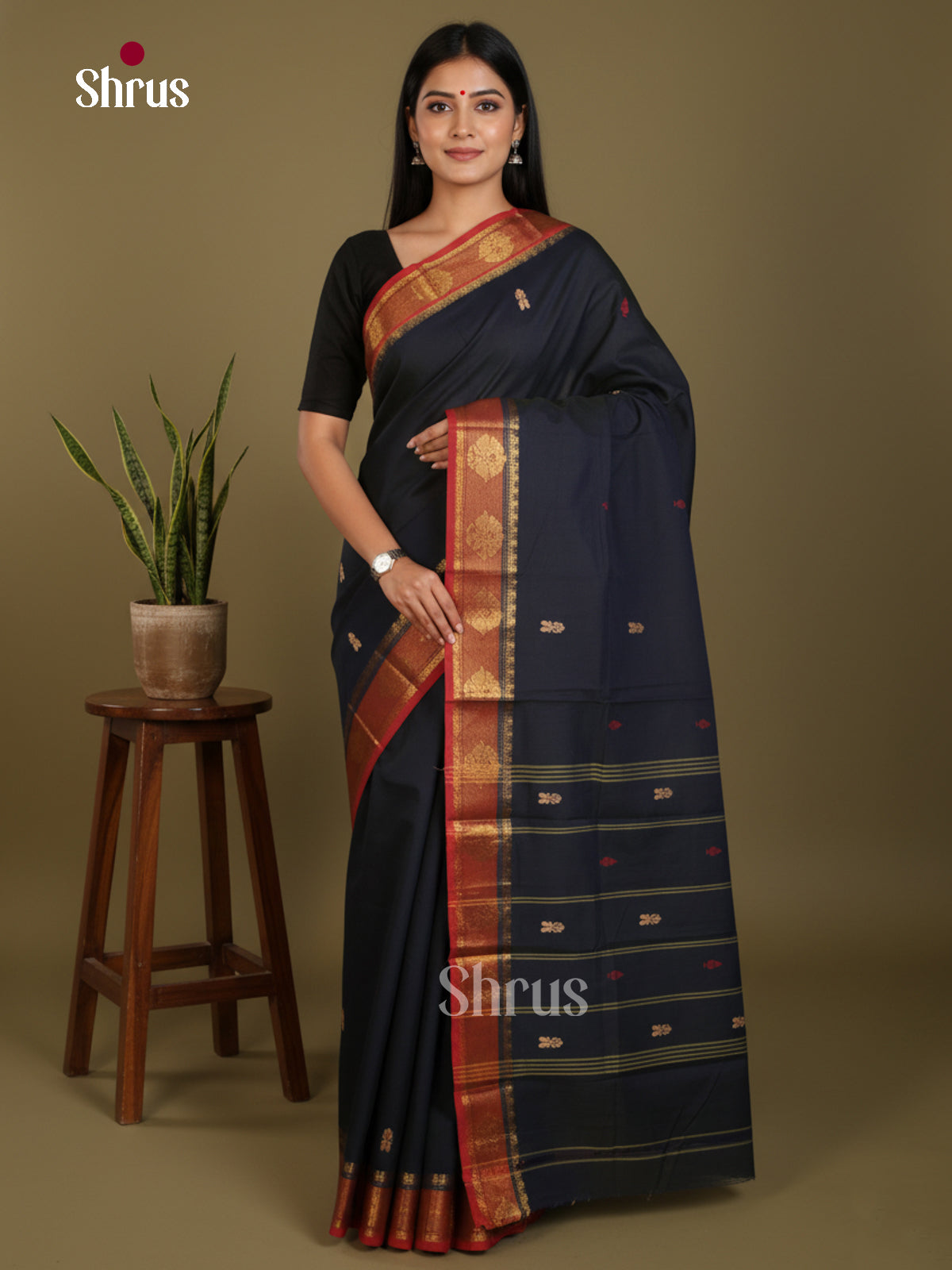 DLS06035 - Chettinad Mix Cotton-Without Blouse Saree