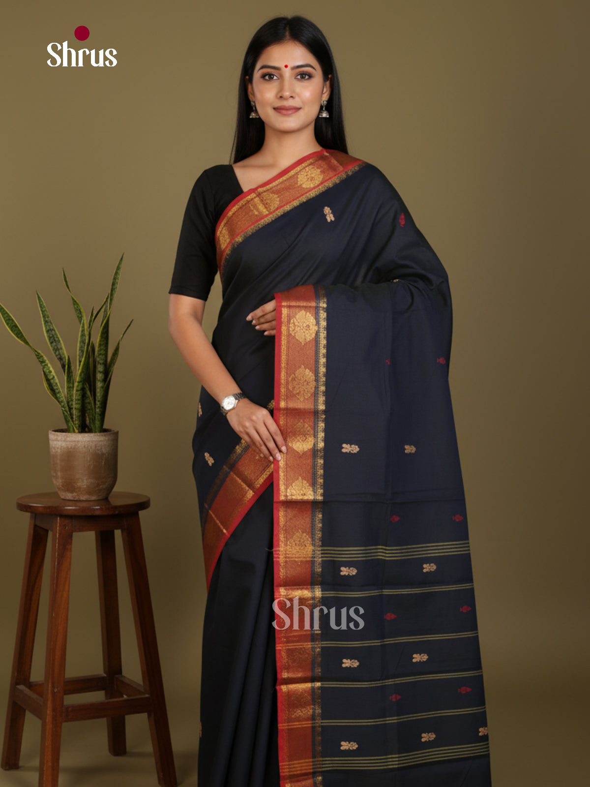 DLS06035 - Chettinad Mix Cotton-Without Blouse Saree