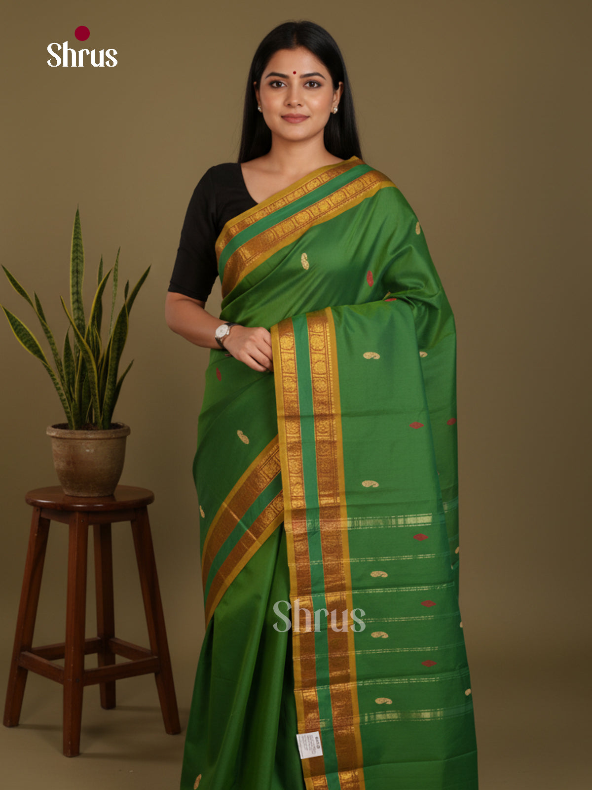 Green - Chettinad Mix Cotton-Without Blouse Saree-DLS06072 - Shop on Shrus.com