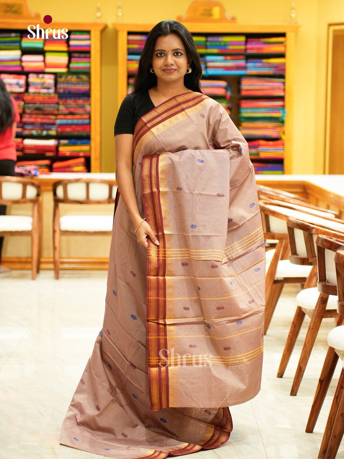 DLS06080 - Chettinad Mix Cotton-Without Blouse Saree