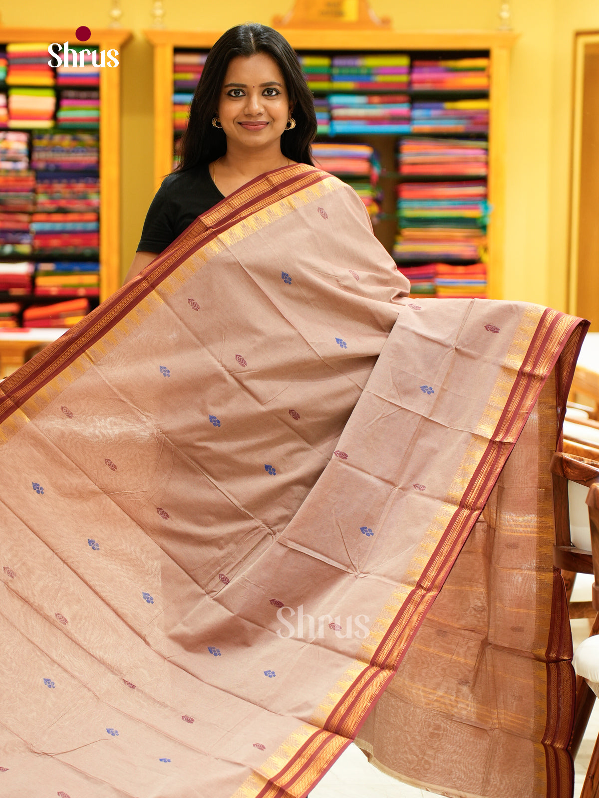 DLS06080 - Chettinad Mix Cotton-Without Blouse Saree