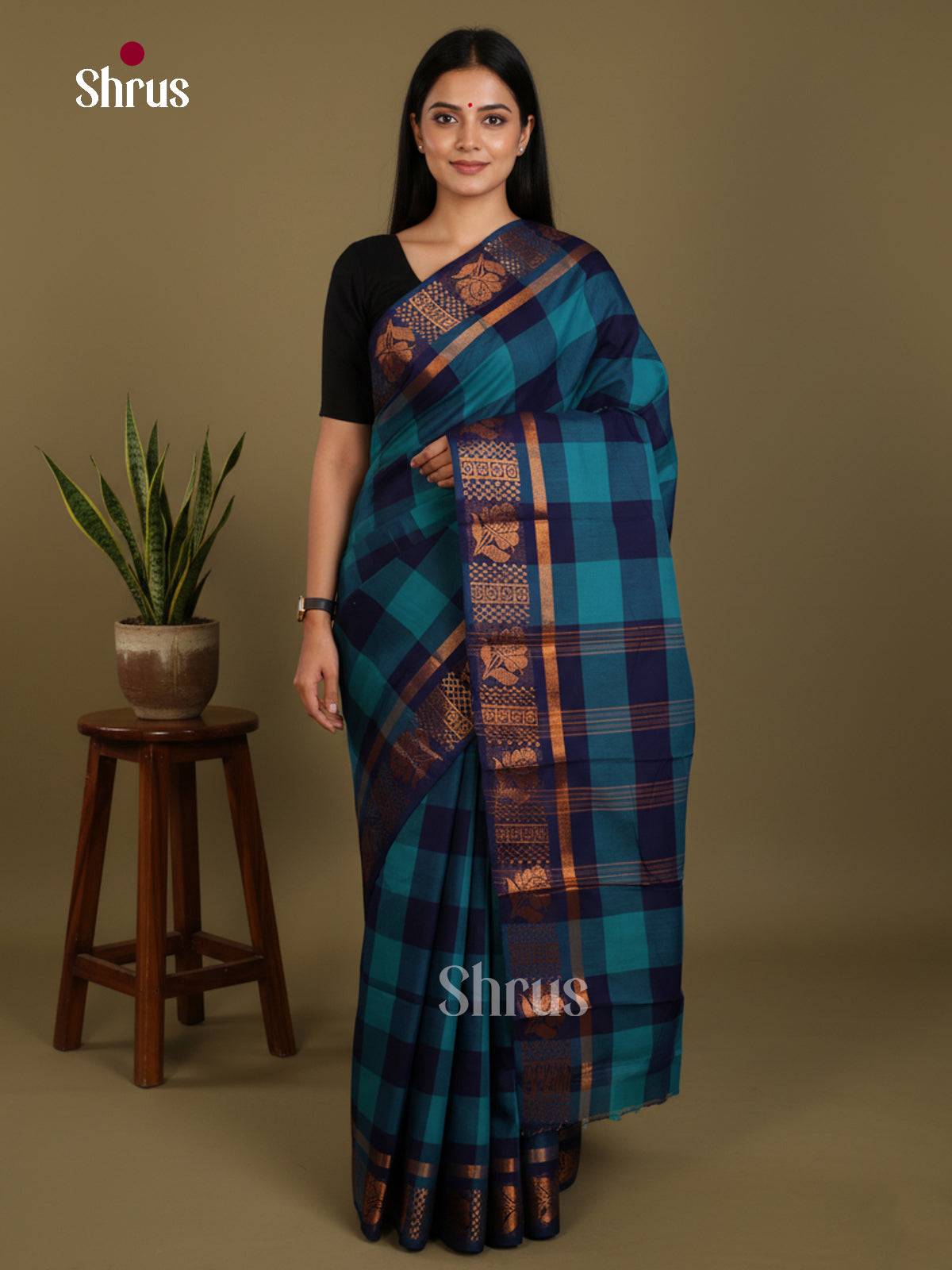 DLS06119 - Chettinad Mix Cotton-Without Blouse Saree - Shop on Shrus.com