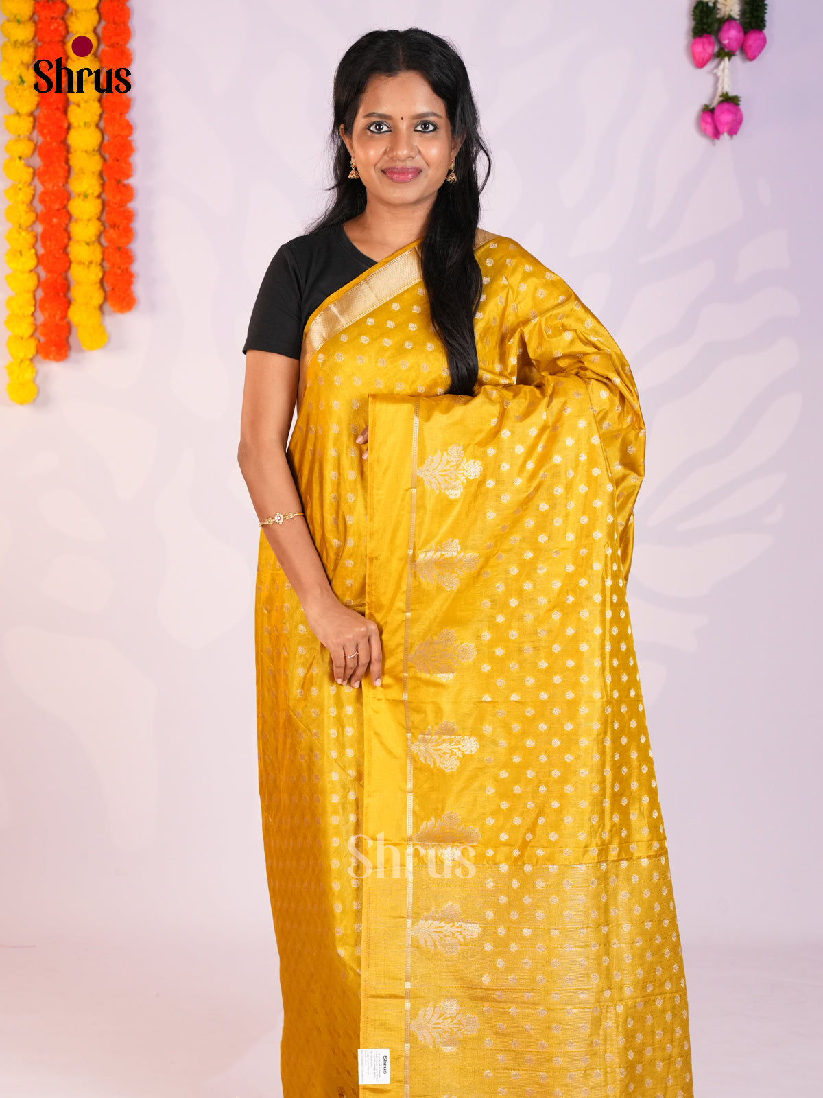 Yellow - North Silk Cotton Saree-DLS06152