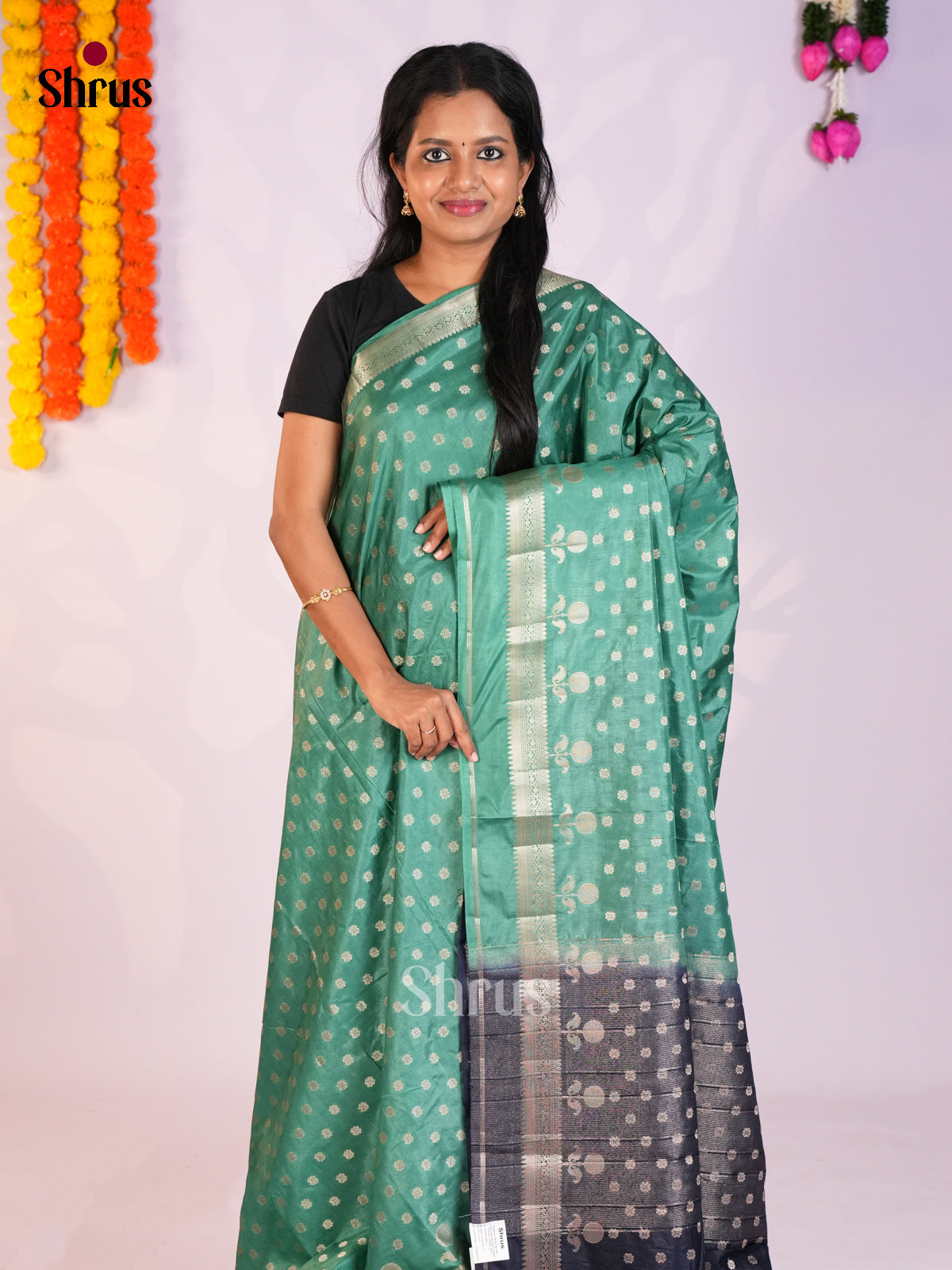 Green & Blue - North Silk Cotton Saree- DLS06179