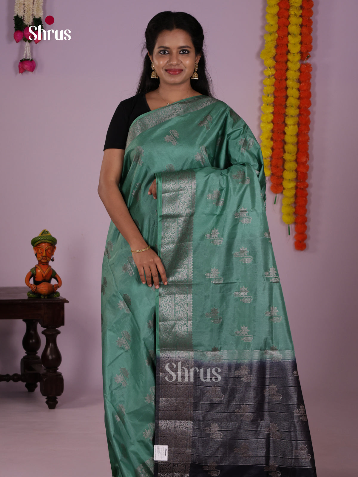 Green & Blue - North Silk Cotton Saree- DLS06221