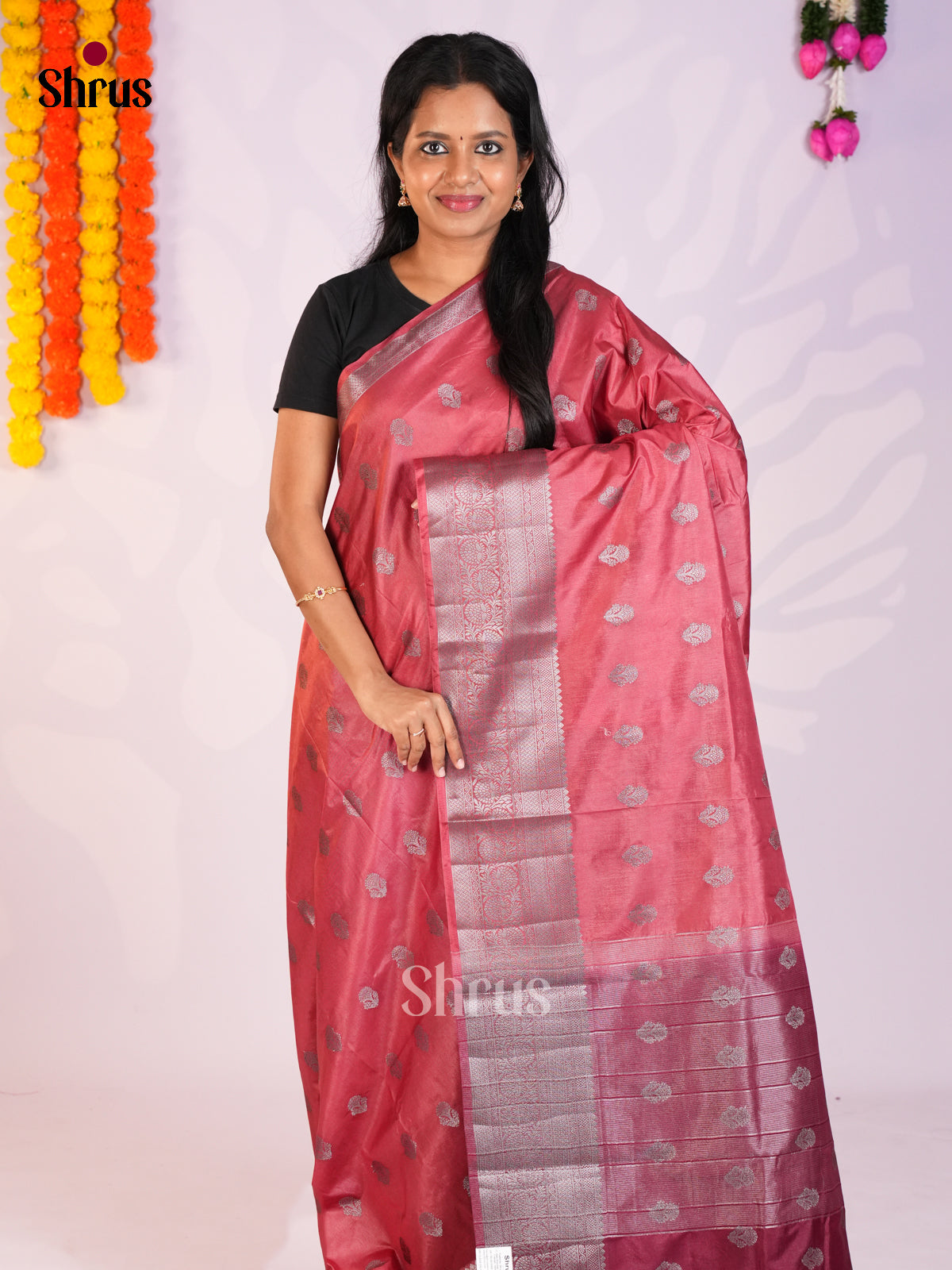 Red & Maroon - North Silk Cotton Saree-DLS06249