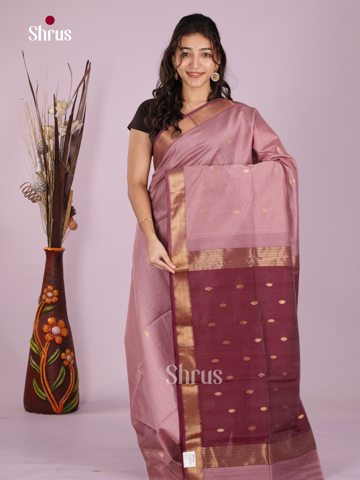 DLS06288 - Maheshwari silkcotton Saree - Shop on Shrus.com