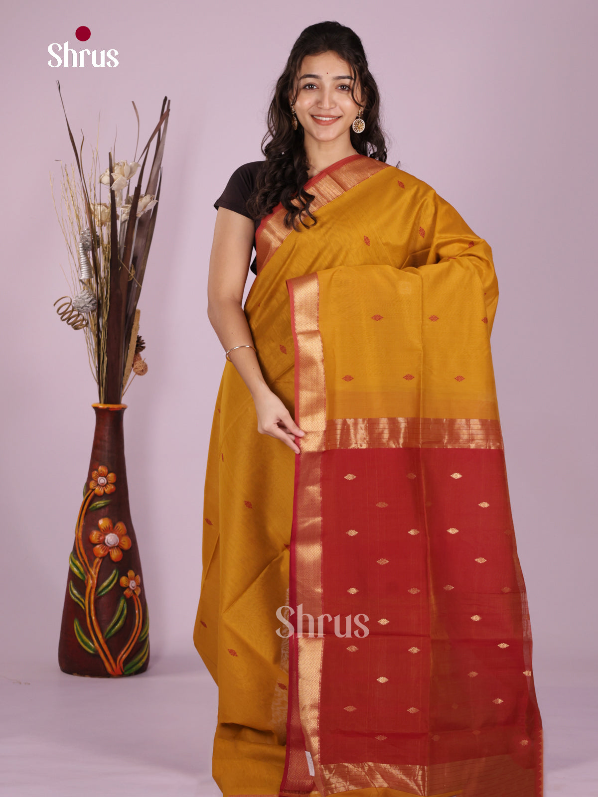 DLS06289 - Maheshwari silkcotton Saree