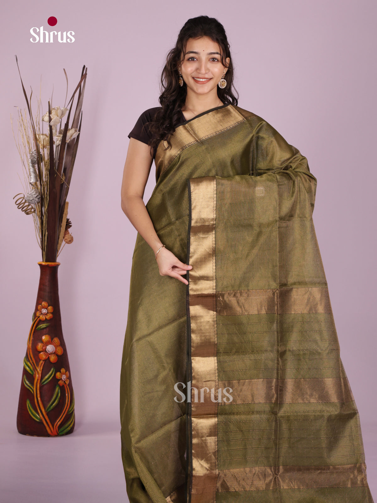 DLS06291 - Maheshwari silkcotton Saree - Shop on Shrus.com