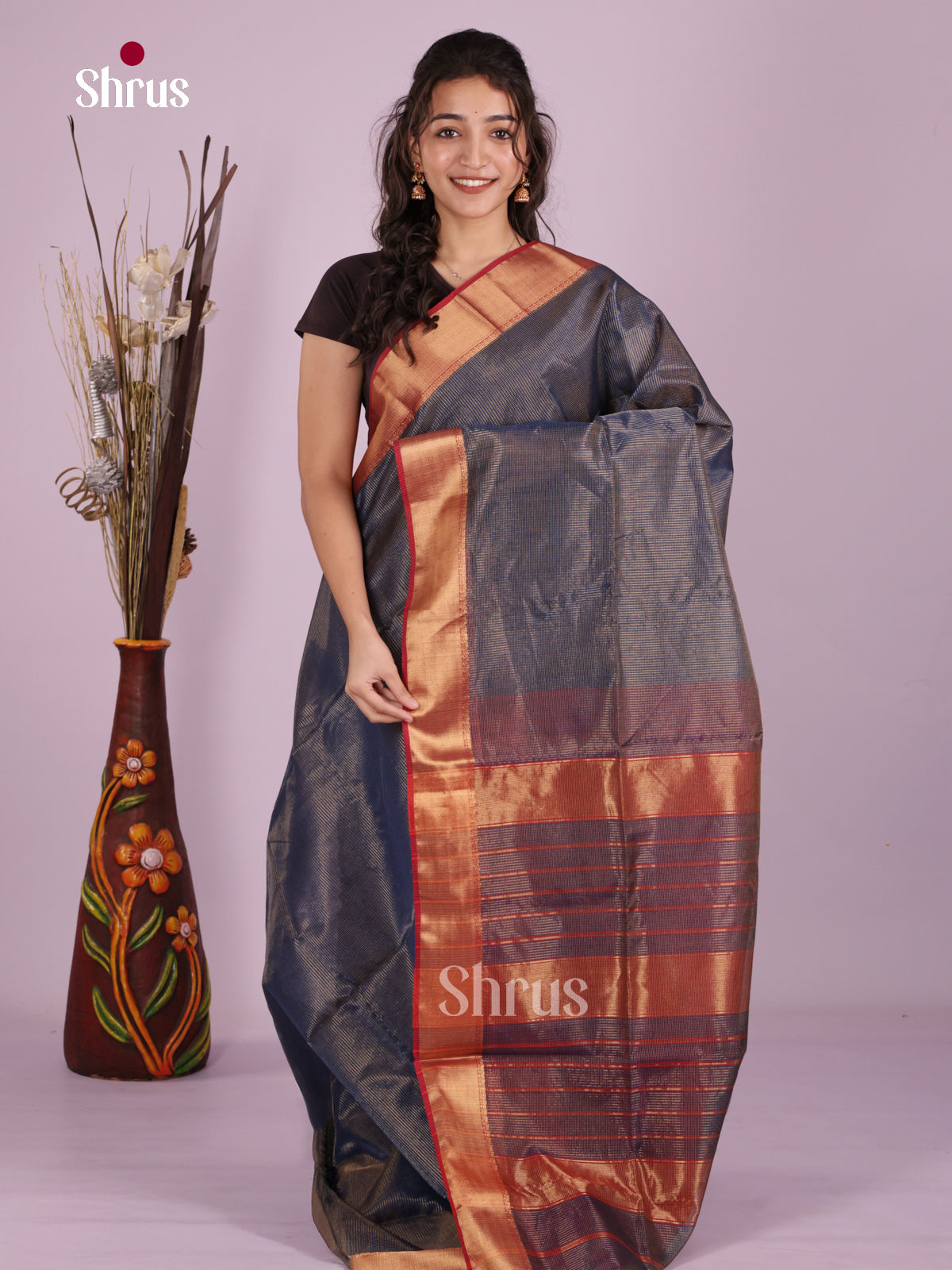 DLS06297 - Maheshwari silkcotton Saree - Shop on Shrus.com