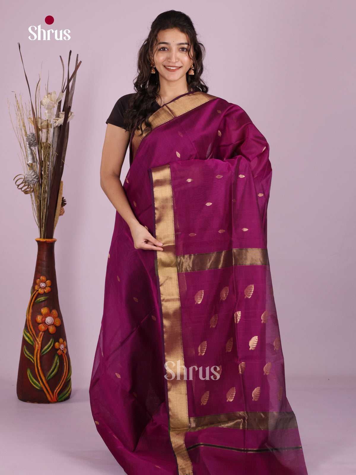 DLS06303 - Maheshwari silkcotton Saree - Shop on Shrus.com