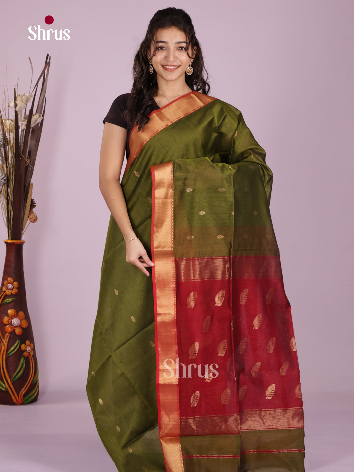 DLS06306 - Maheshwari silkcotton Saree