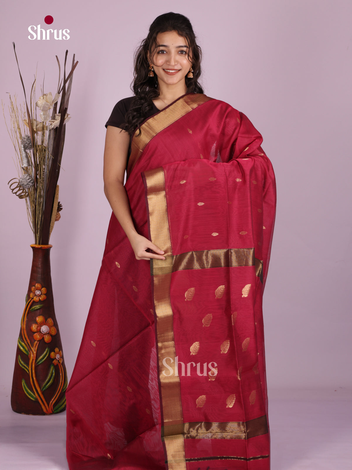 DLS06307 - Maheshwari silkcotton Saree