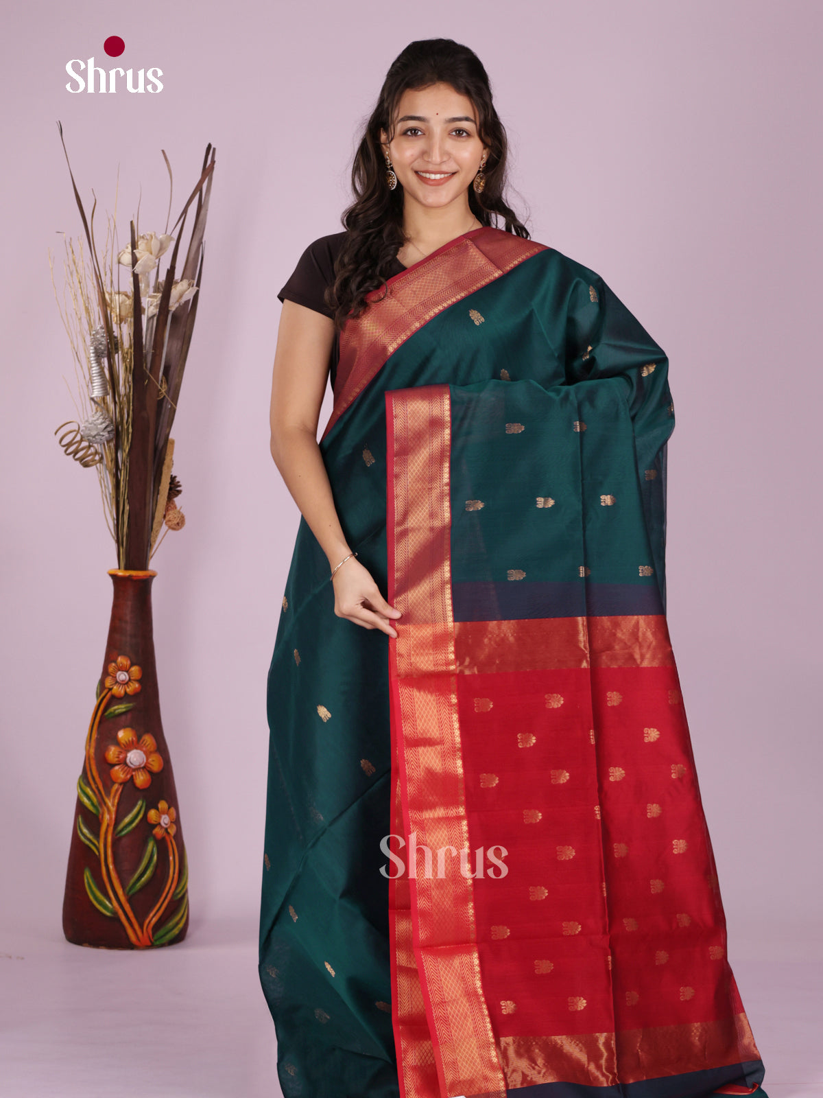 DLS06310 - Maheshwari silkcotton Saree - Shop on Shrus.com