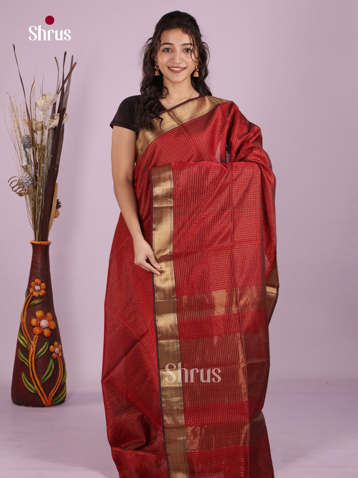 DLS06317 - Maheshwari silkcotton Saree - Shop on Shrus.com
