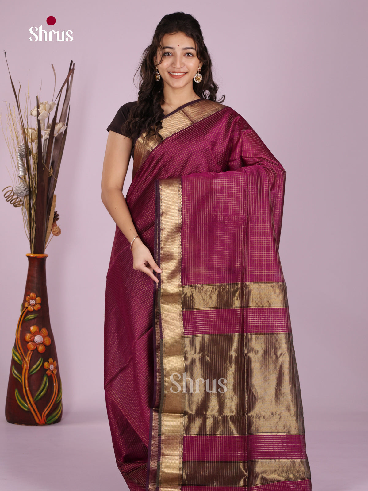 DLS06323 - Maheshwari silkcotton Saree - Shop on Shrus.com