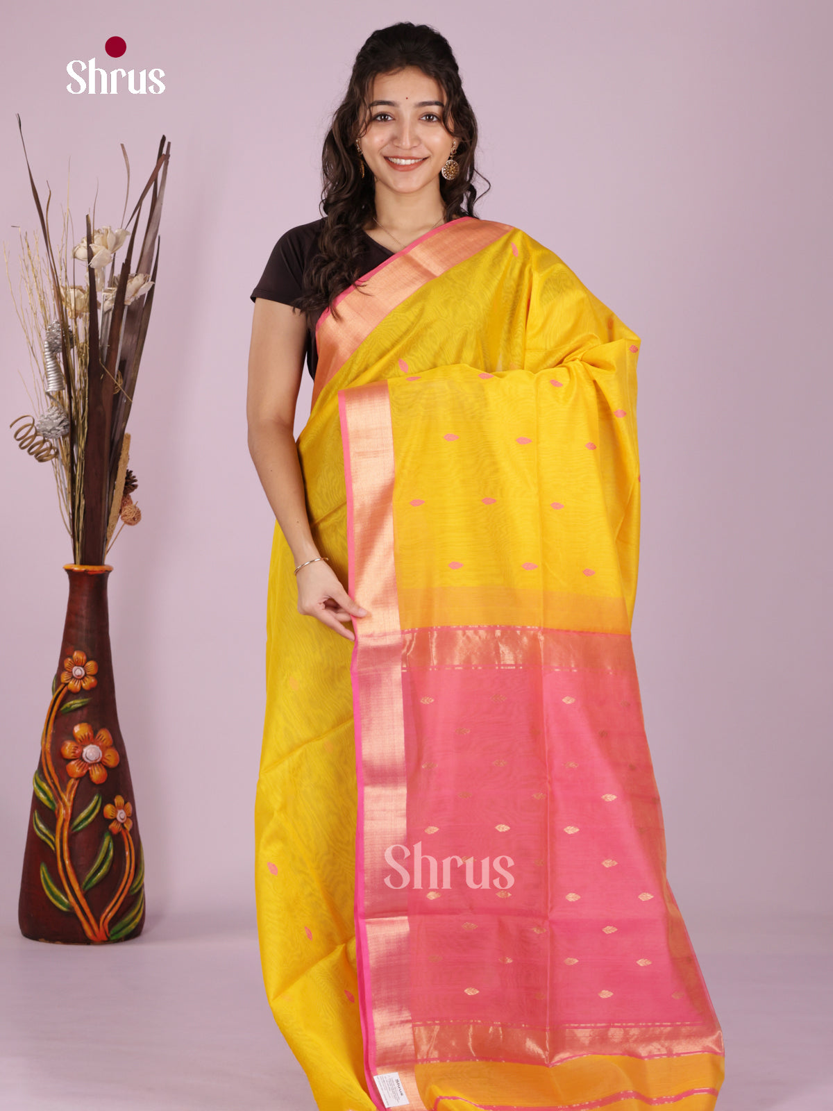 DLS06340 - Maheshwari silkcotton Saree - Shop on Shrus.com