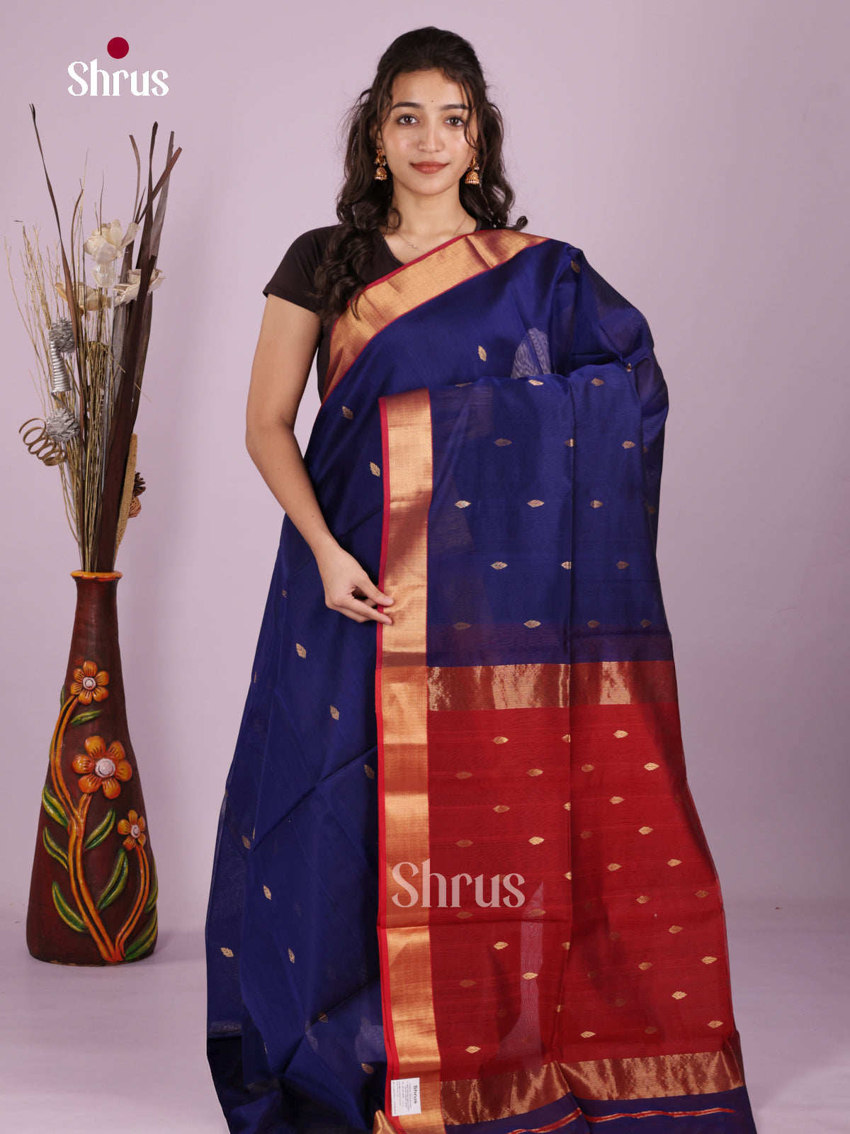 DLS06348 - Maheshwari silkcotton Saree - Shop on Shrus.com