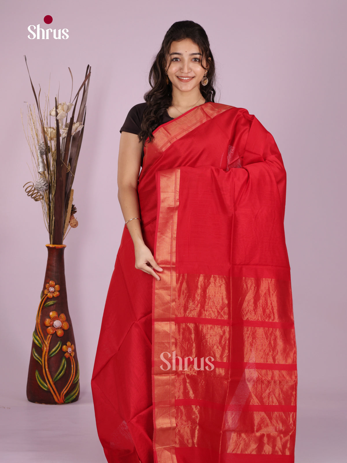 DLS06362 - Maheshwari silkcotton Saree
