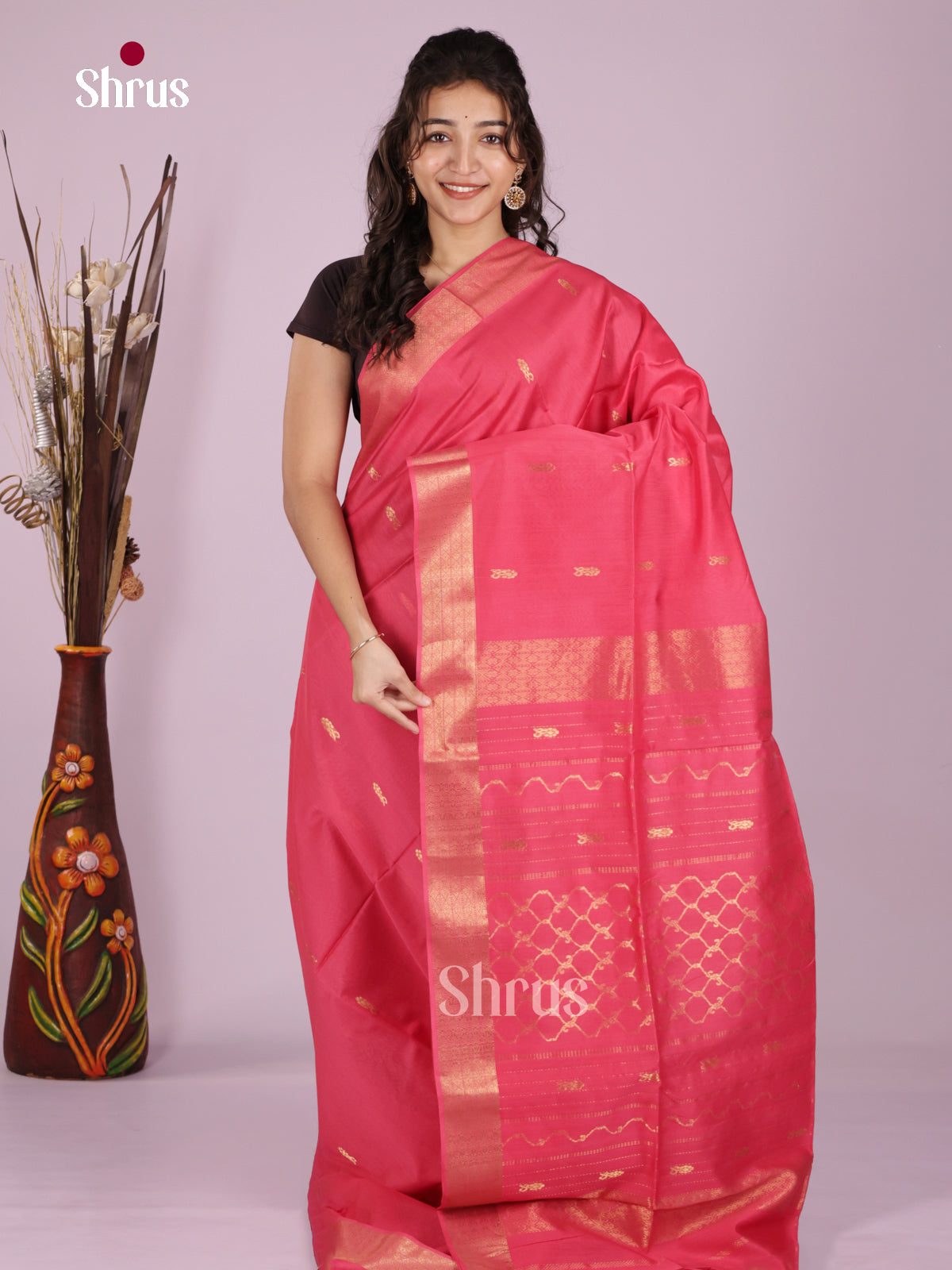 DLS06374 - Maheshwari silkcotton Saree