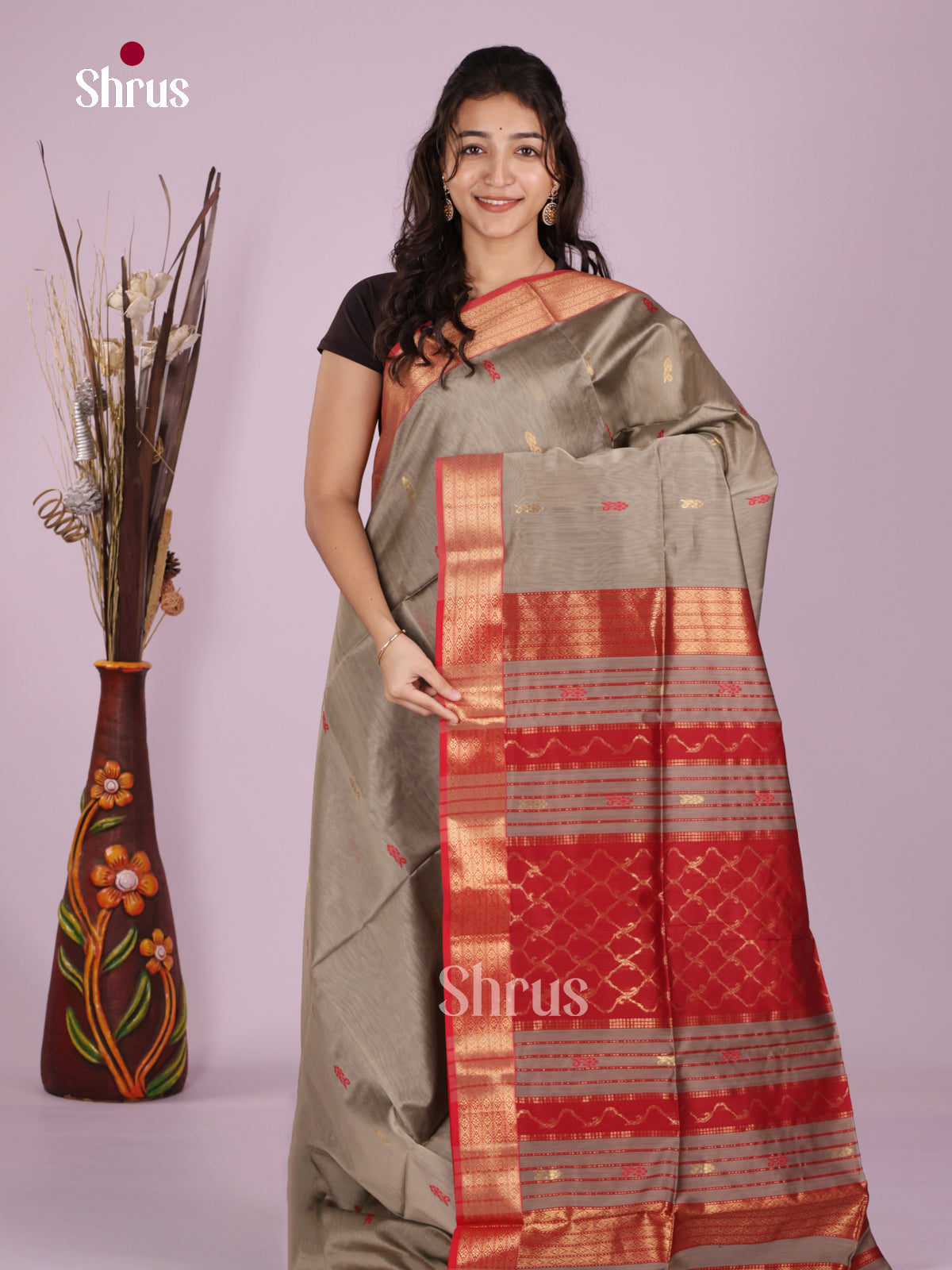 DLS06375 - Maheshwari silkcotton Saree