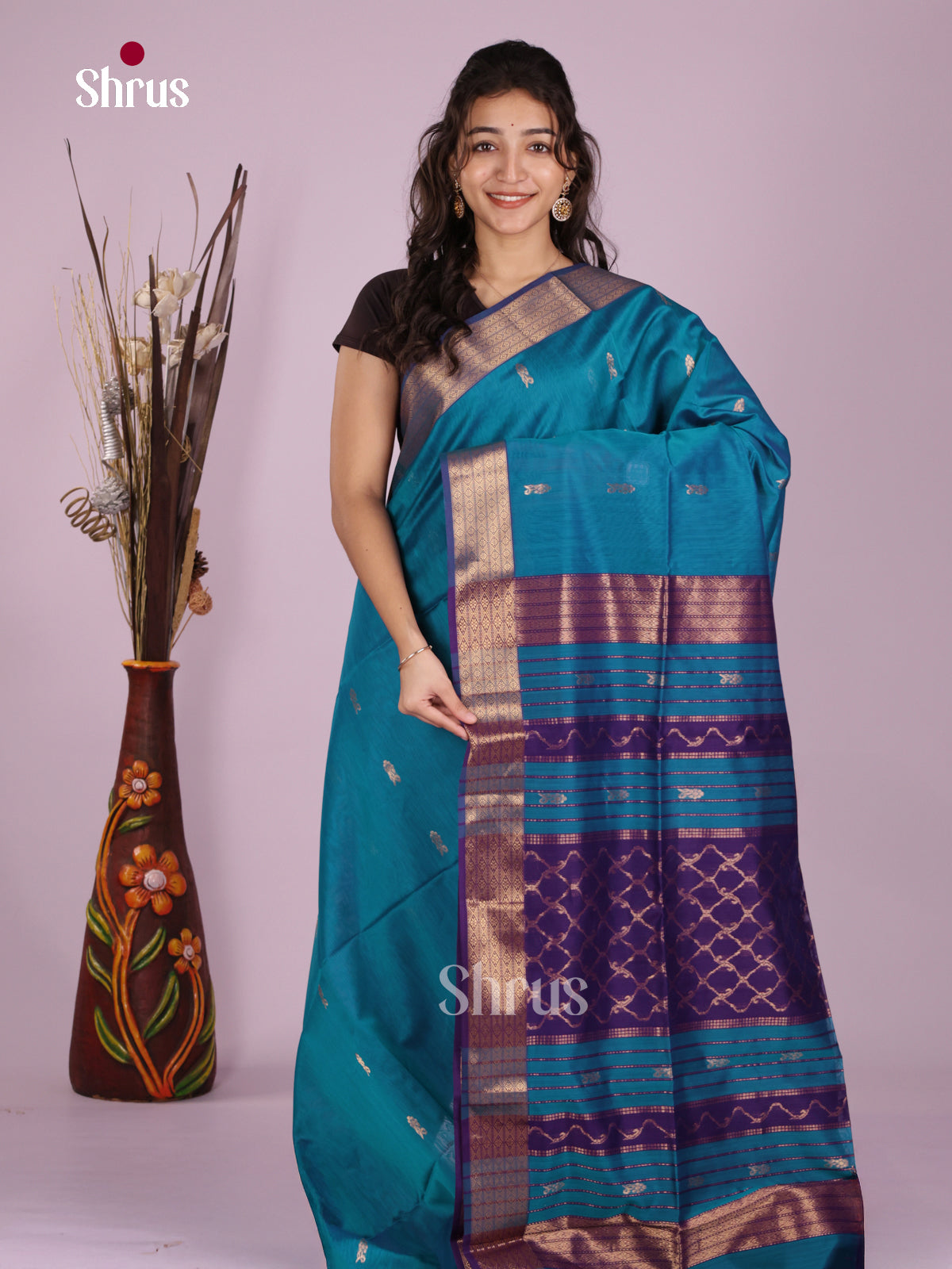 DLS06376 - Maheshwari silkcotton Saree