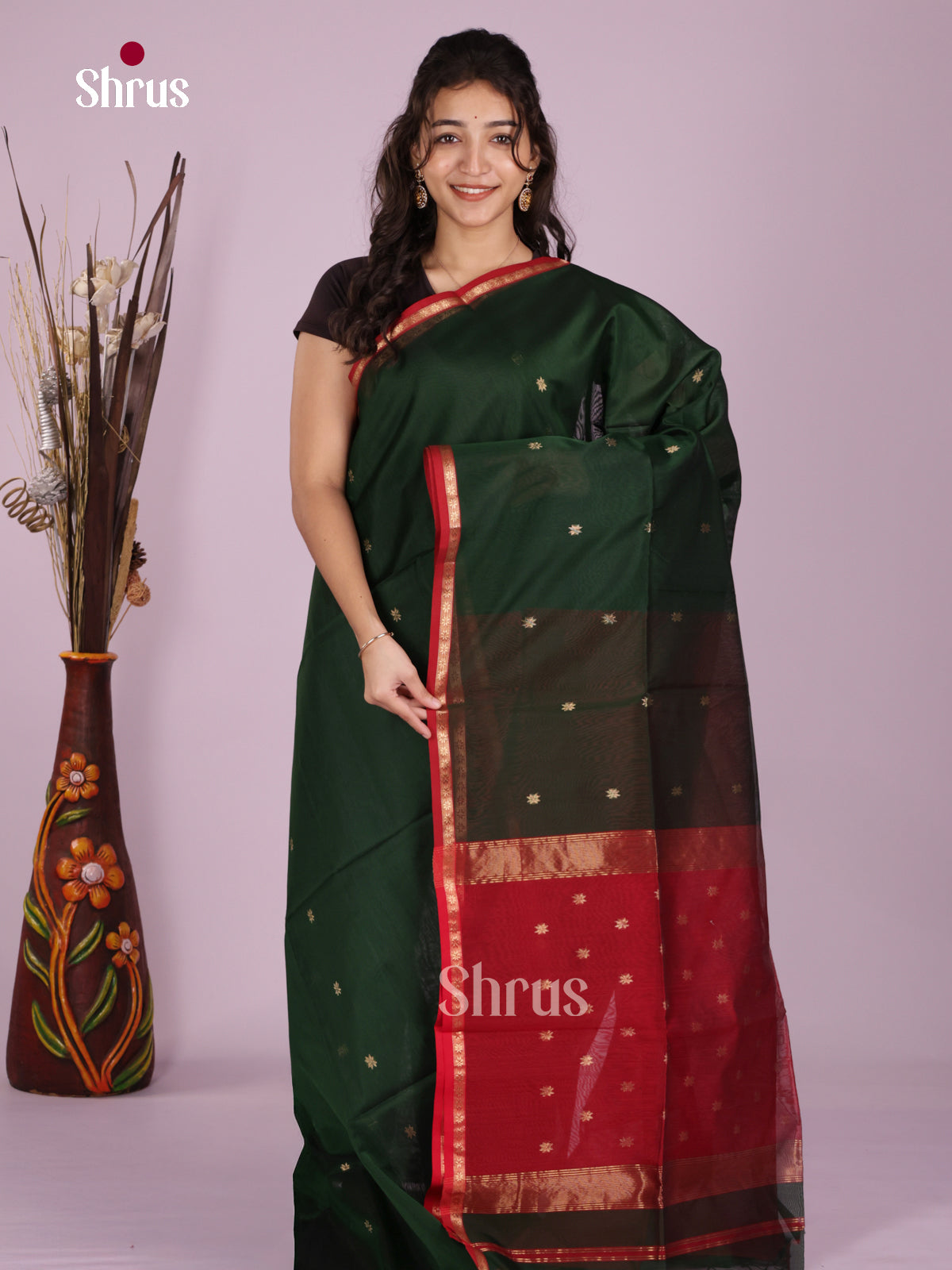 DLS06379 - Maheshwari silkcotton Saree - Shop on Shrus.com