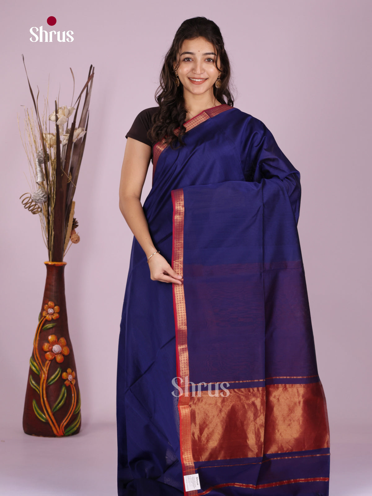 DLS06385 - Maheshwari silkcotton Saree - Shop on Shrus.com