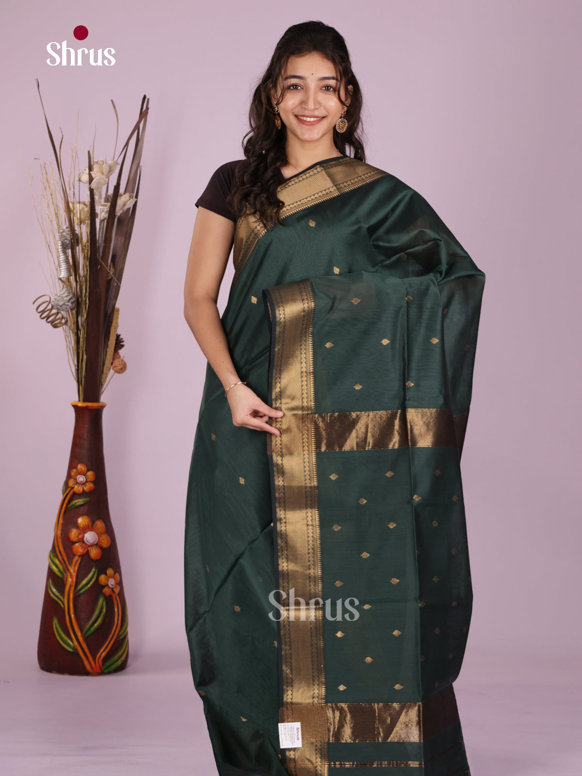 DLS06388 - Maheshwari silkcotton Saree - Shop on Shrus.com