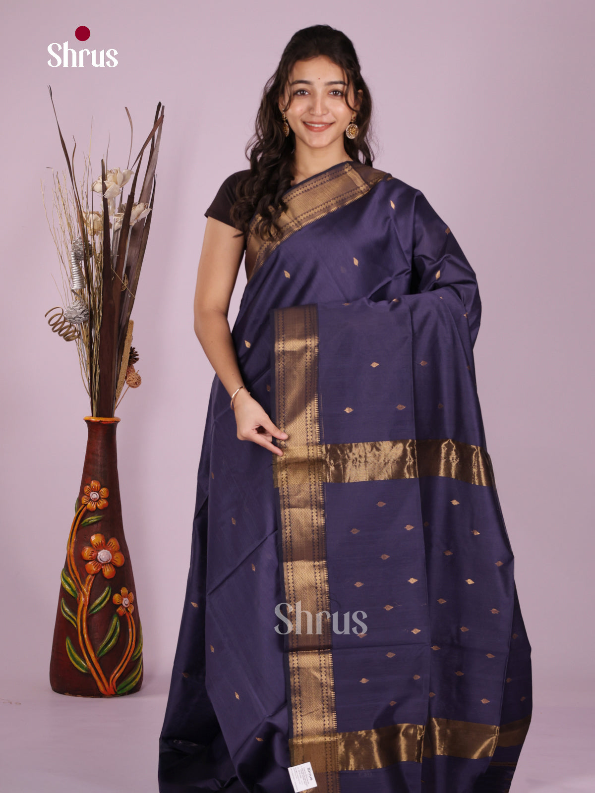 DLS06390 - Maheshwari silkcotton Saree - Shop on Shrus.com
