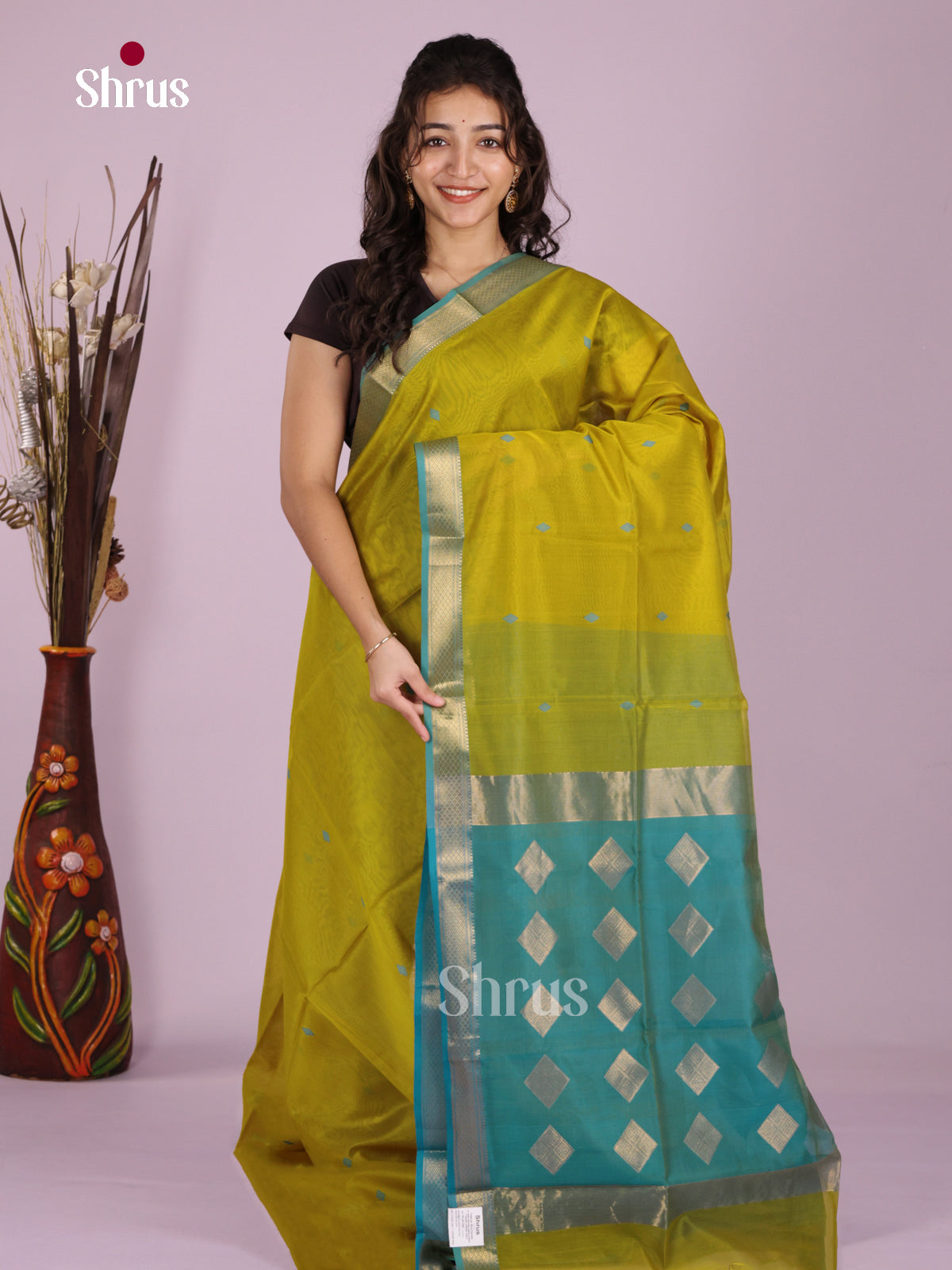 DLS06399 - Maheshwari silkcotton Saree - Shop on Shrus.com