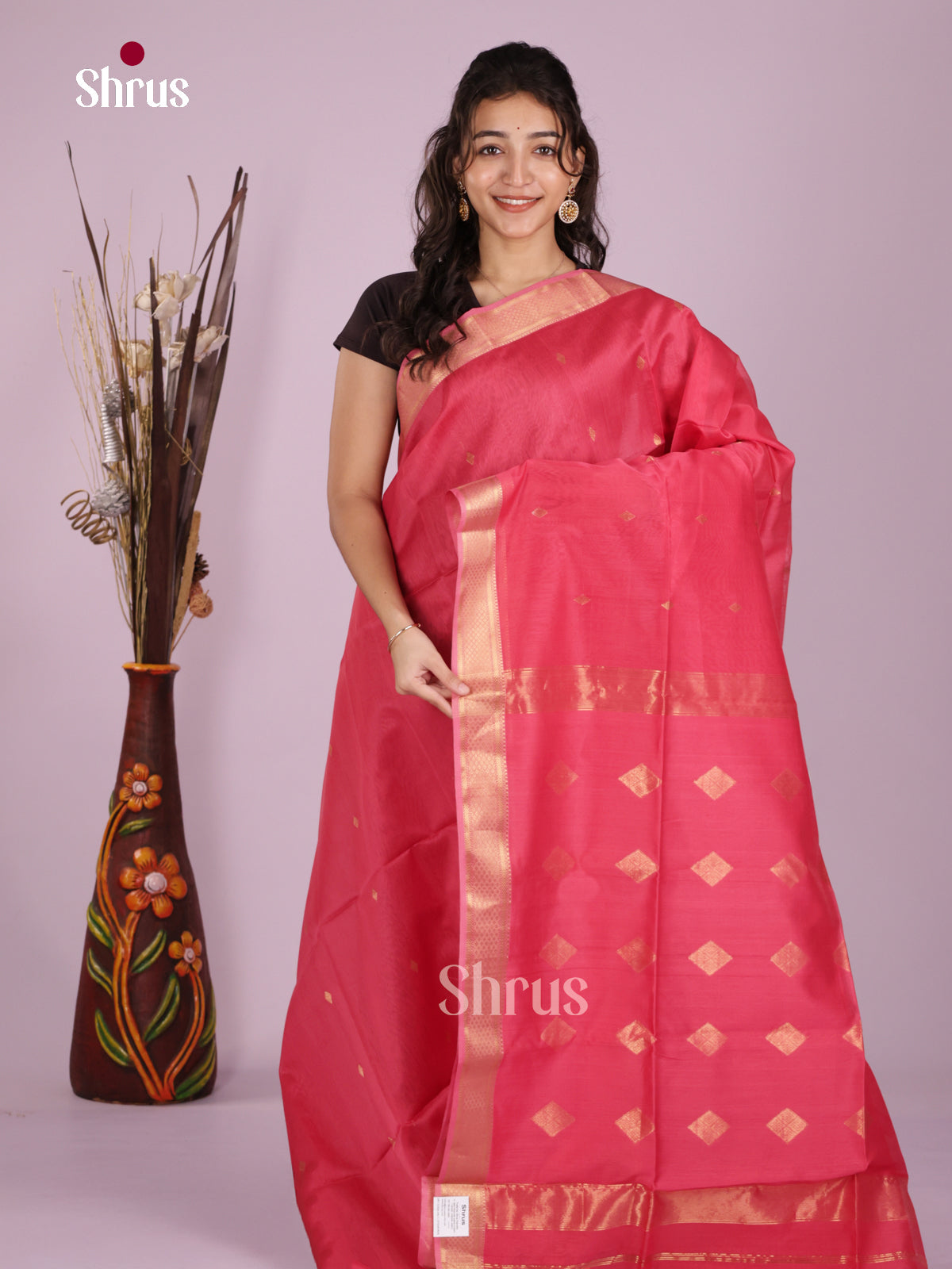 DLS06400 - Maheshwari silkcotton Saree - Shop on Shrus.com