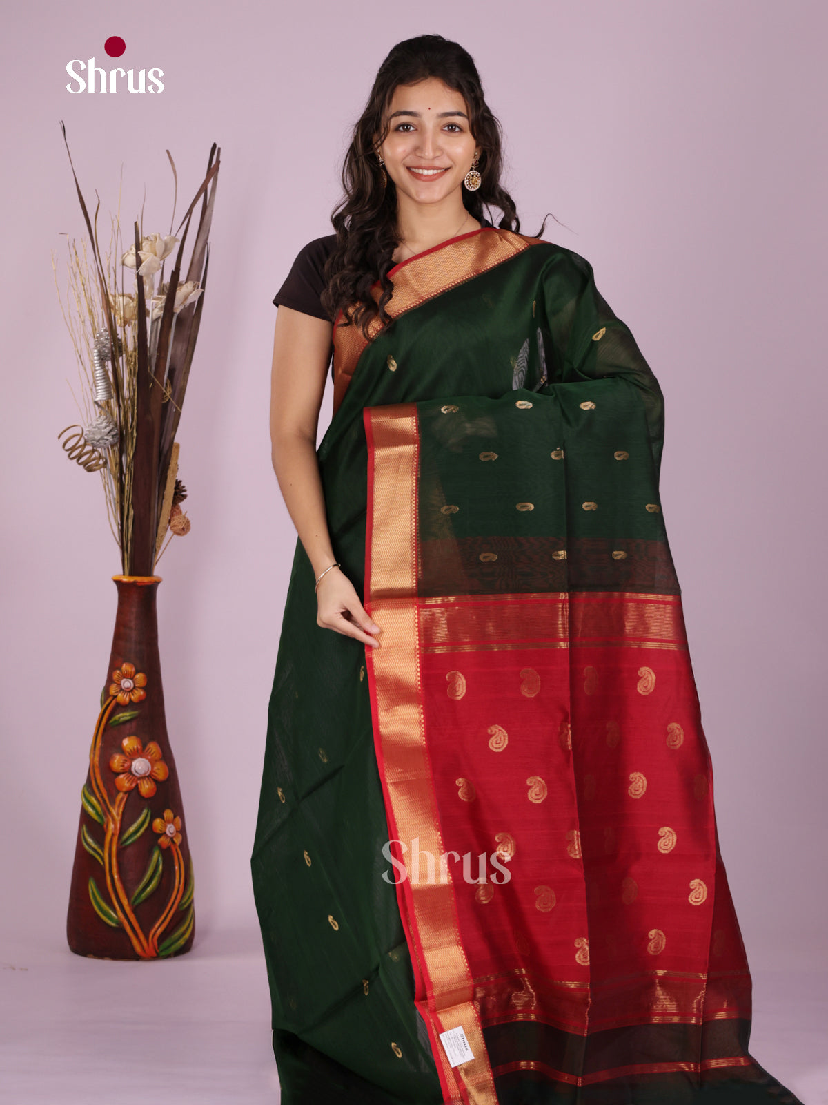 DLS06406 - Maheshwari silkcotton Saree - Shop on Shrus.com