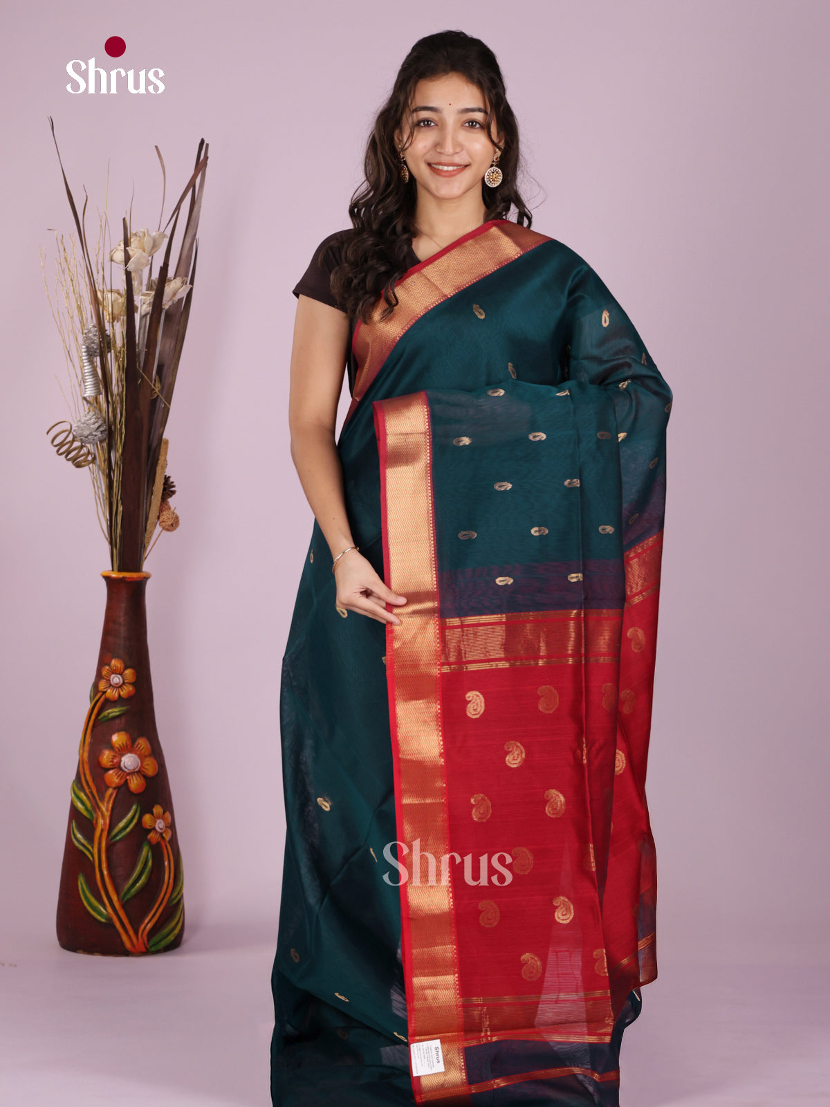 DLS06407 - Maheshwari silkcotton Saree