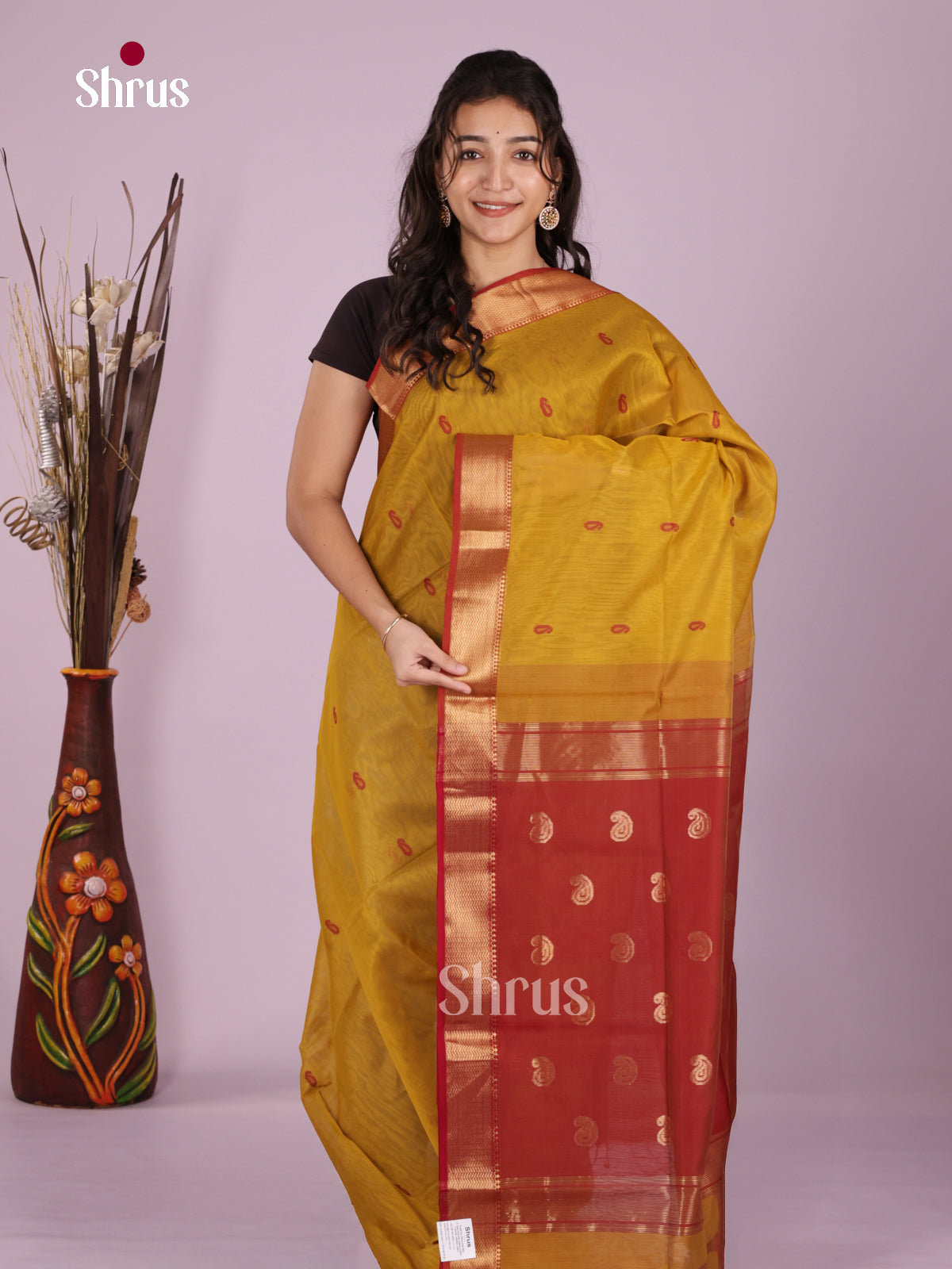DLS06409 - Maheshwari silkcotton Saree - Shop on Shrus.com