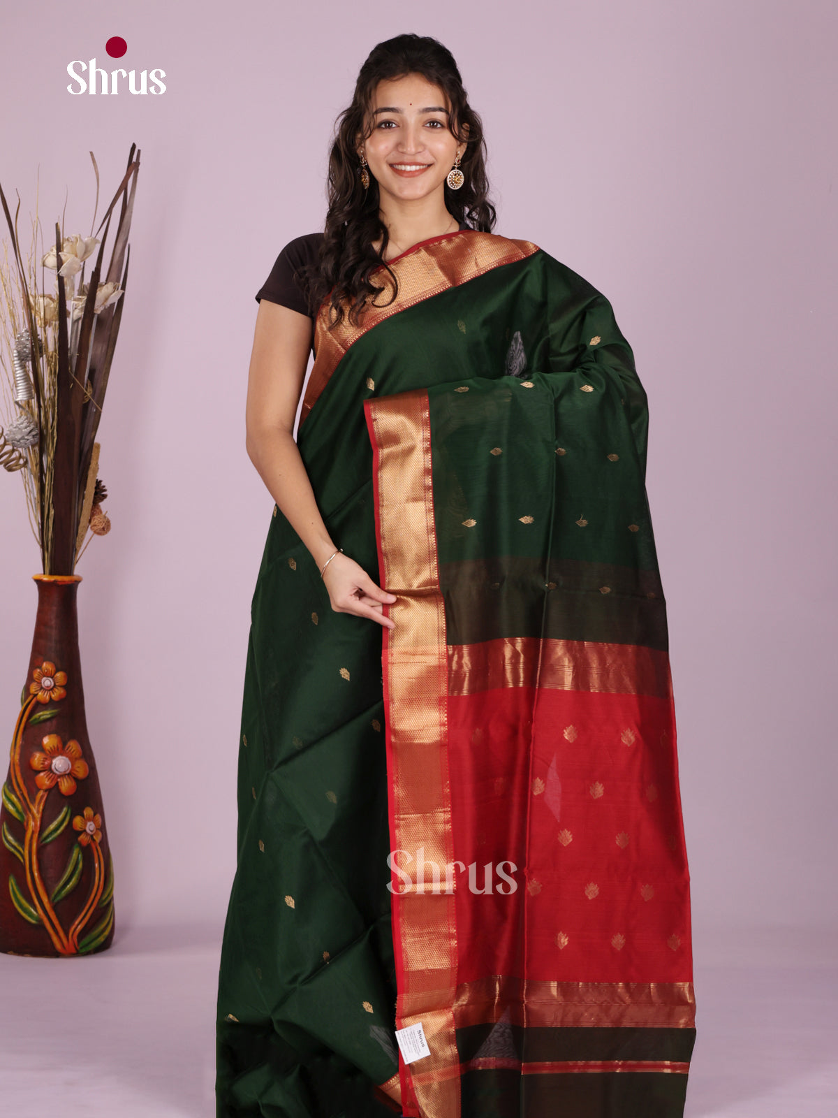 DLS06411 - Maheshwari silkcotton Saree - Shop on Shrus.com