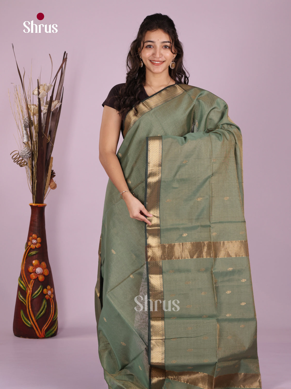 DLS06422 - Maheshwari silkcotton Saree - Shop on Shrus.com