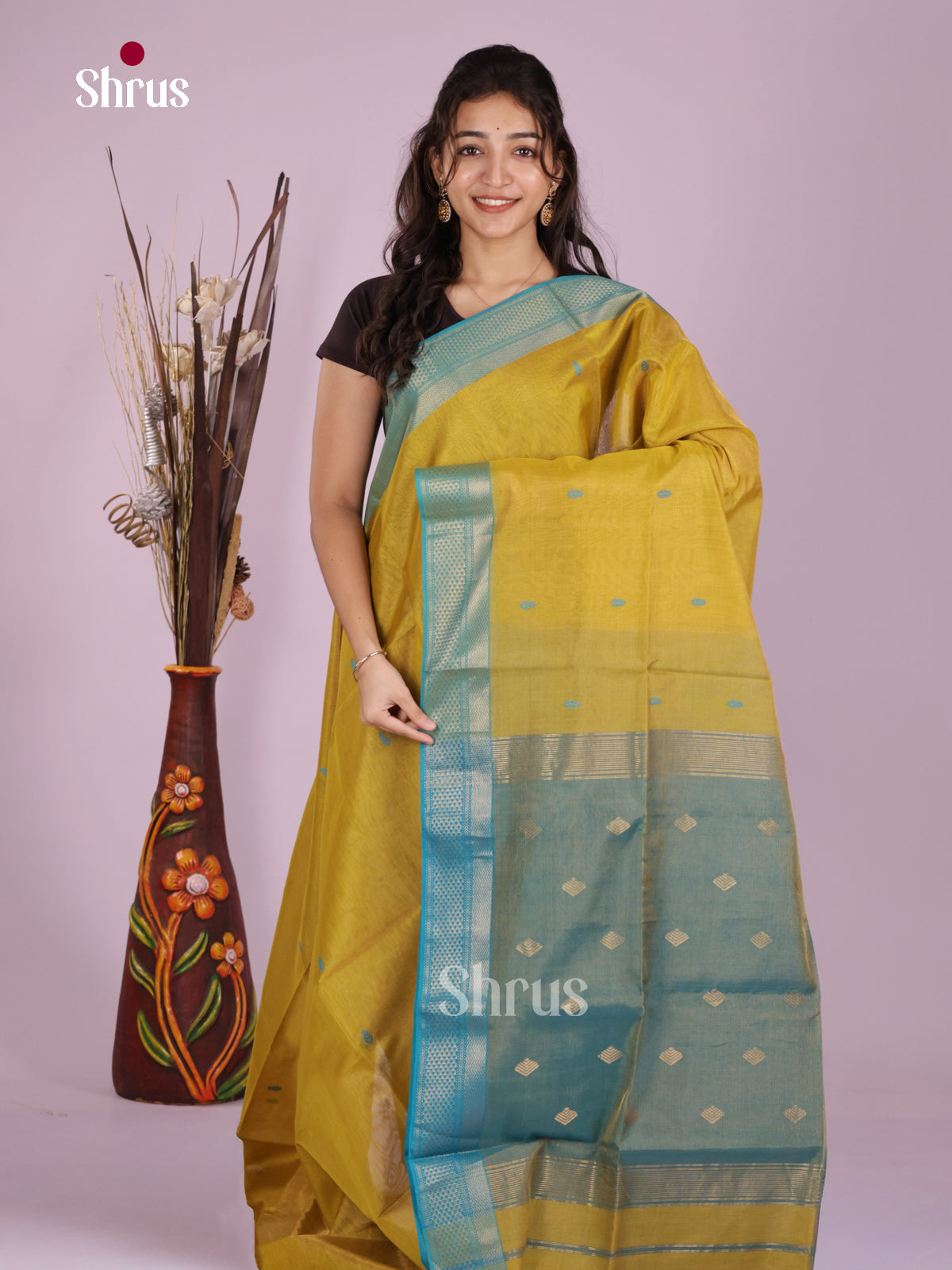 DLS06429 - Maheshwari silkcotton Saree - Shop on Shrus.com