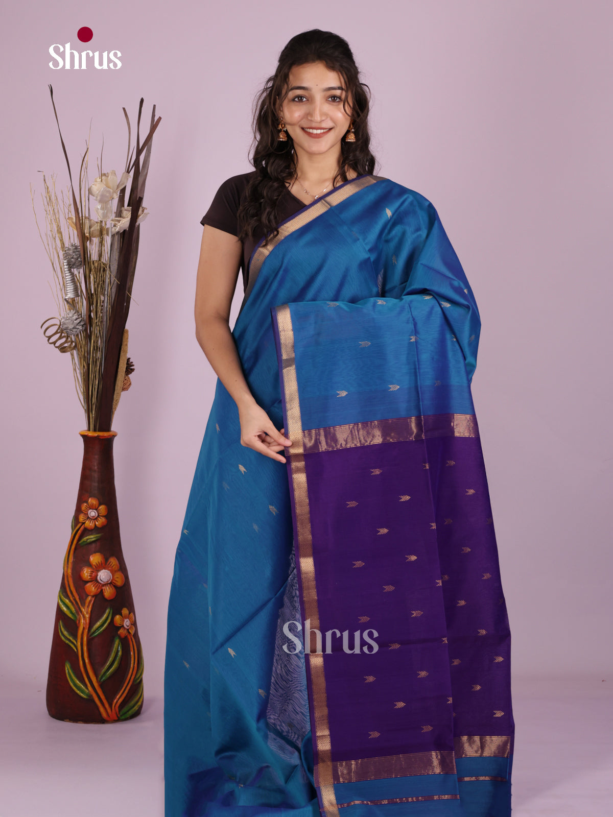 DLS06442 - Maheshwari silkcotton Saree - Shop on Shrus.com