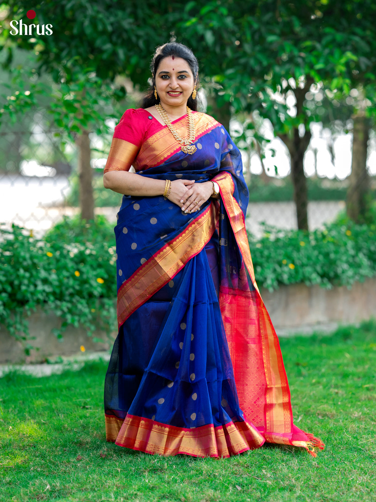 DLS06475 - Silk Cotton Saree - Shop on Shrus.com