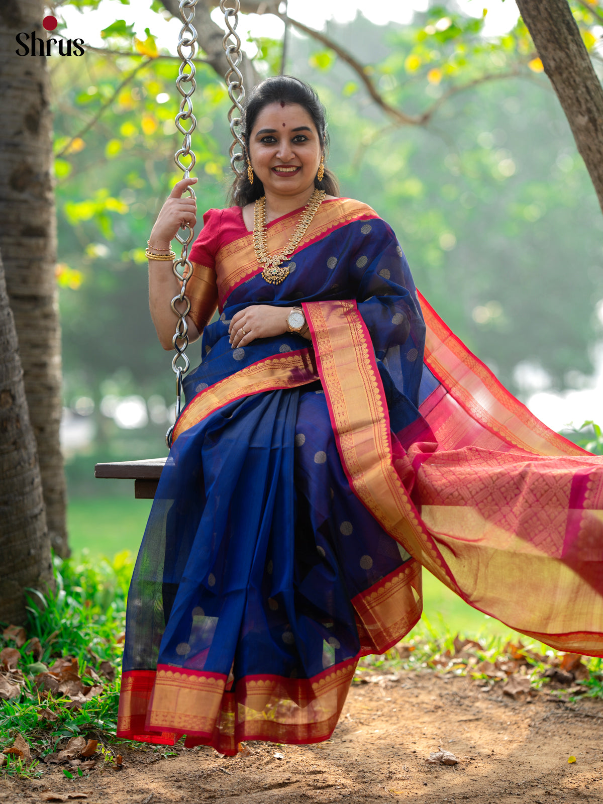 DLS06475 - Silk Cotton Saree - Shop on Shrus.com