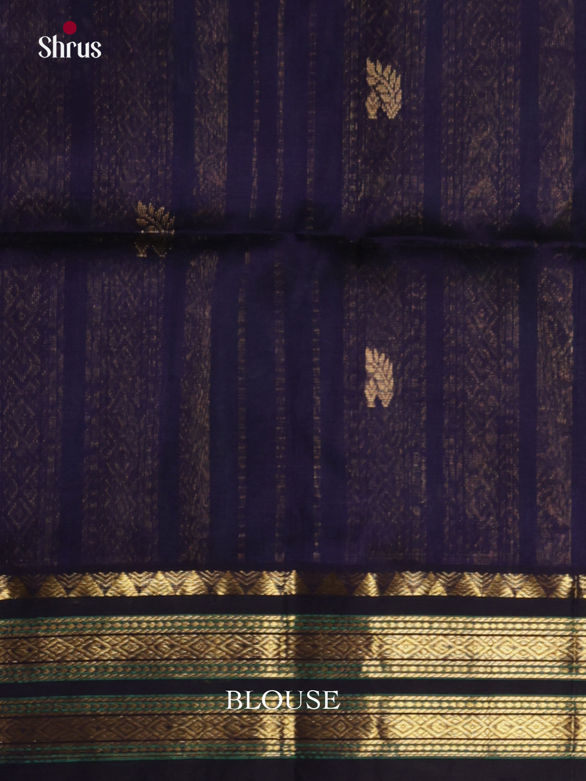 Light blue & Blue Silk Cotton Saree with zari buttas , splendid zari border - Shop on Shrus.com