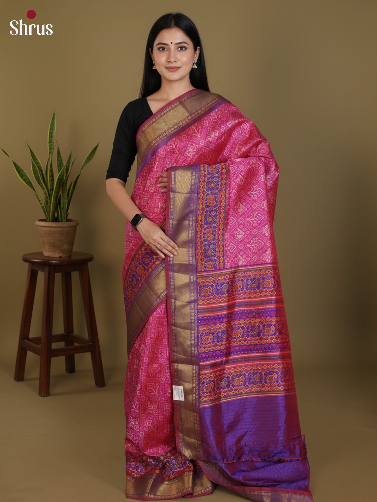 DLS08055 - Semi Patola Saree - Shop on Shrus.com