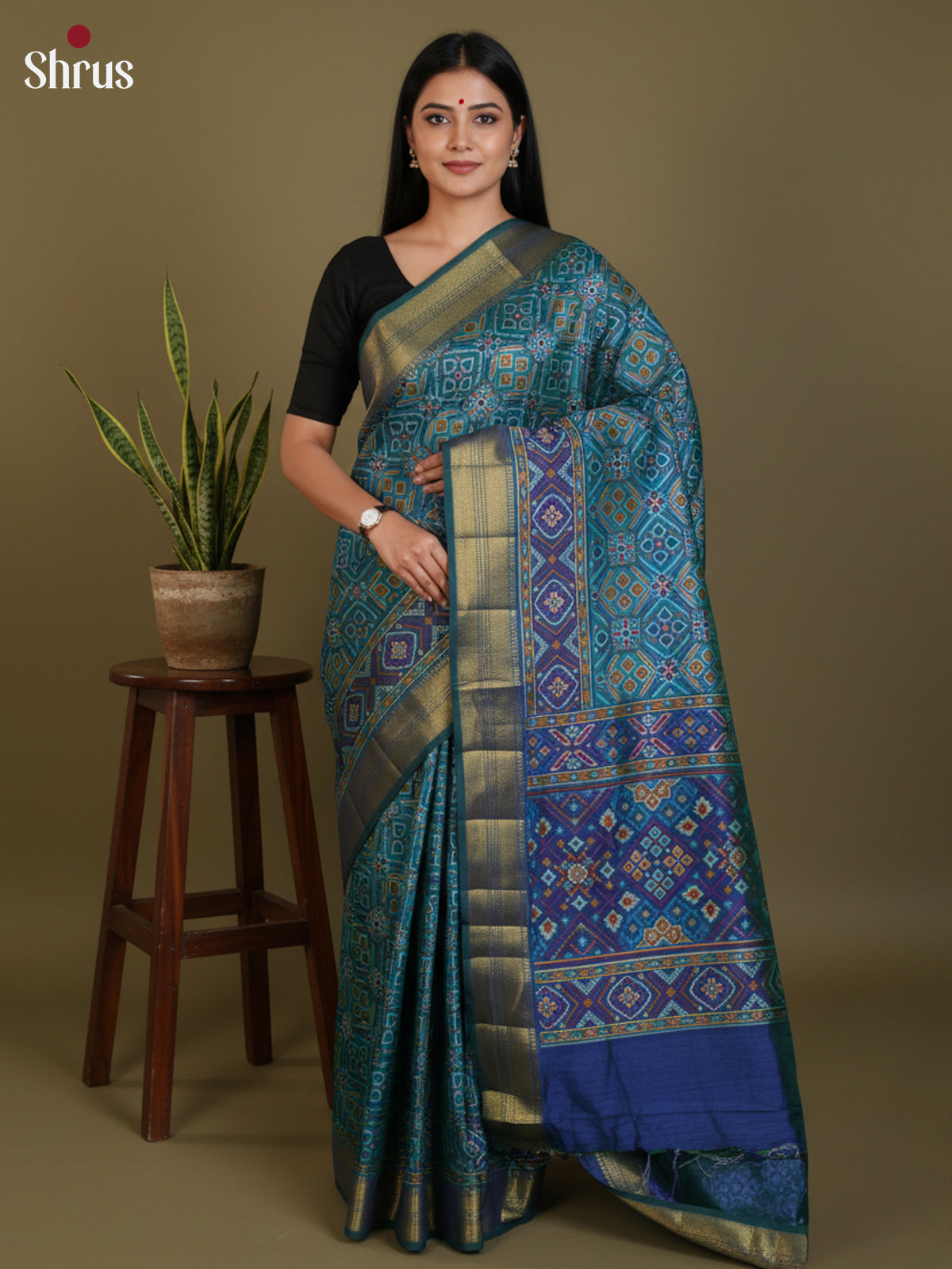 DLS08112 - Semi Patola Saree - Shop on Shrus.com