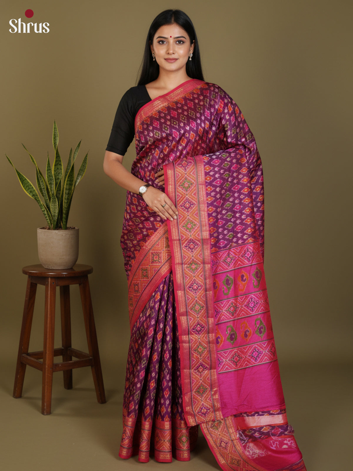 DLS08119 - Semi Patola Saree - Shop on Shrus.com