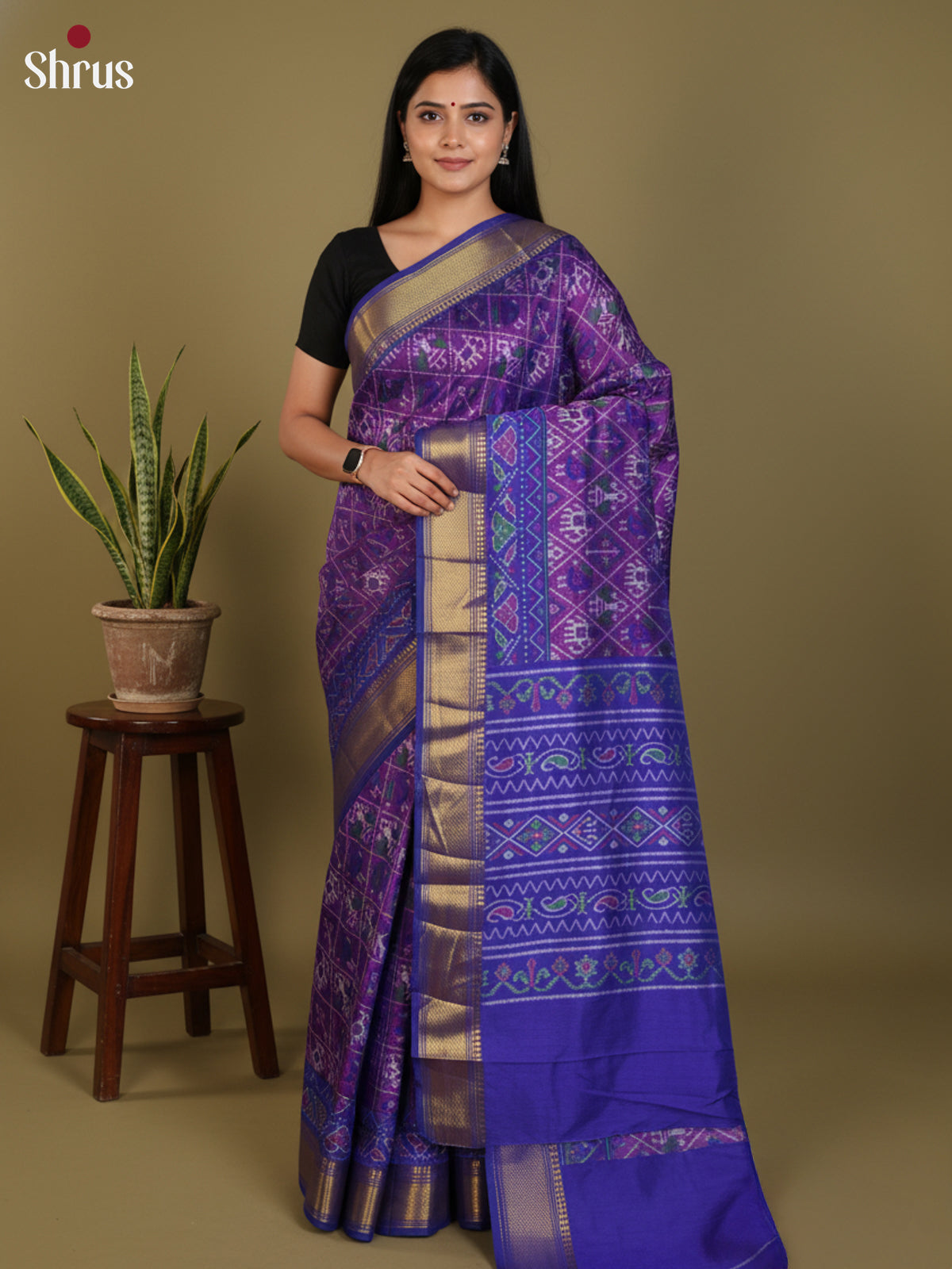 DLS08132 - Semi Patola Saree - Shop on Shrus.com